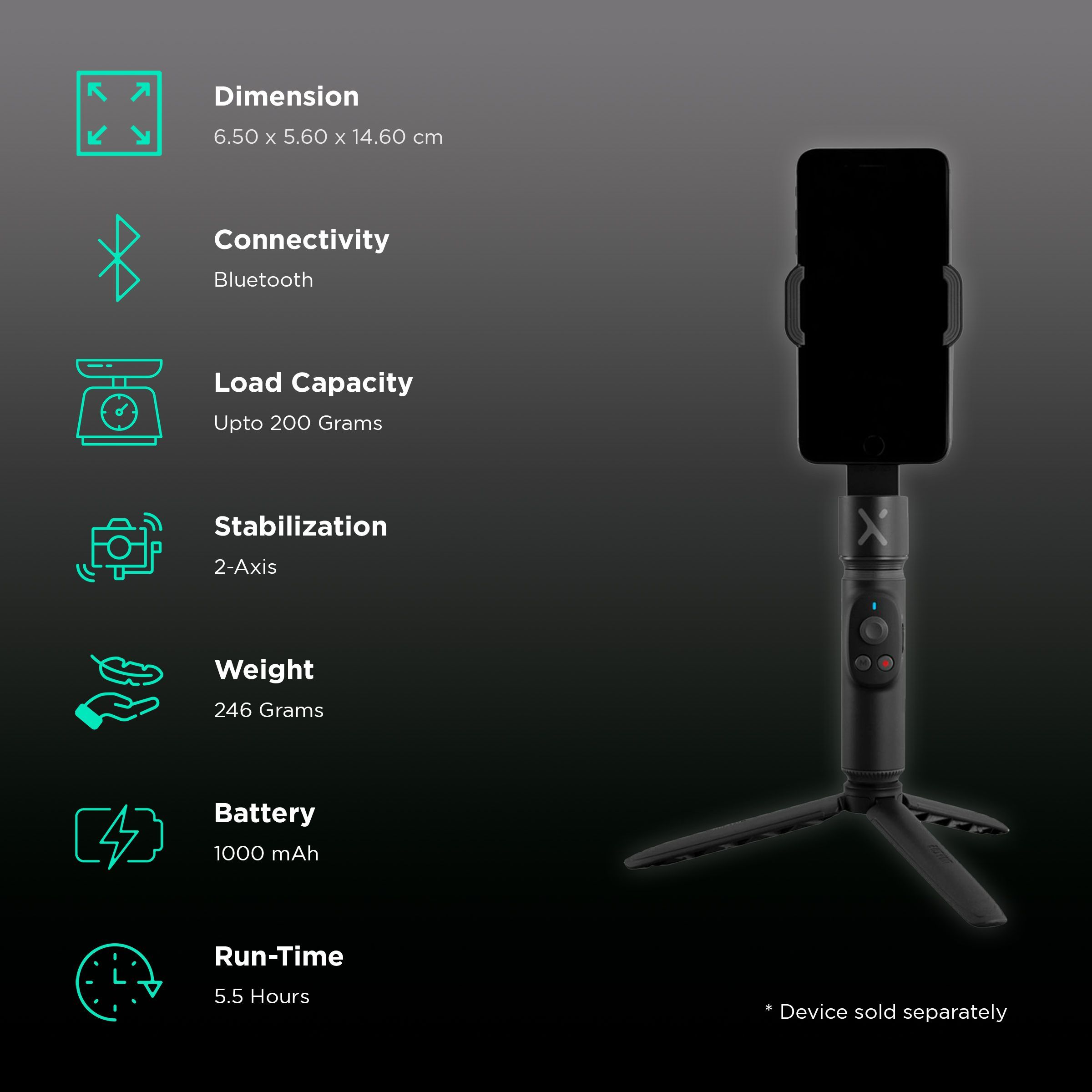 Zhiyun Smooth X 2-Axis Gimbal for Mobile (180 Degree Controlled Rotation, Black) Zhiyun Smooth X 2-Axis Gimbal for Mobile (180 Degree Controlled Rotation, Black)_2