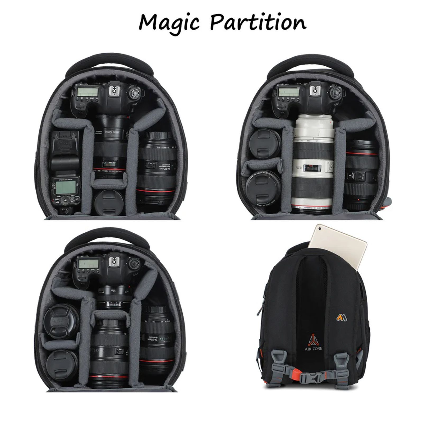 Mobius Focus Water Repellent Backpack Camera Bag for DSLR (Tripod Holder, Black)_5