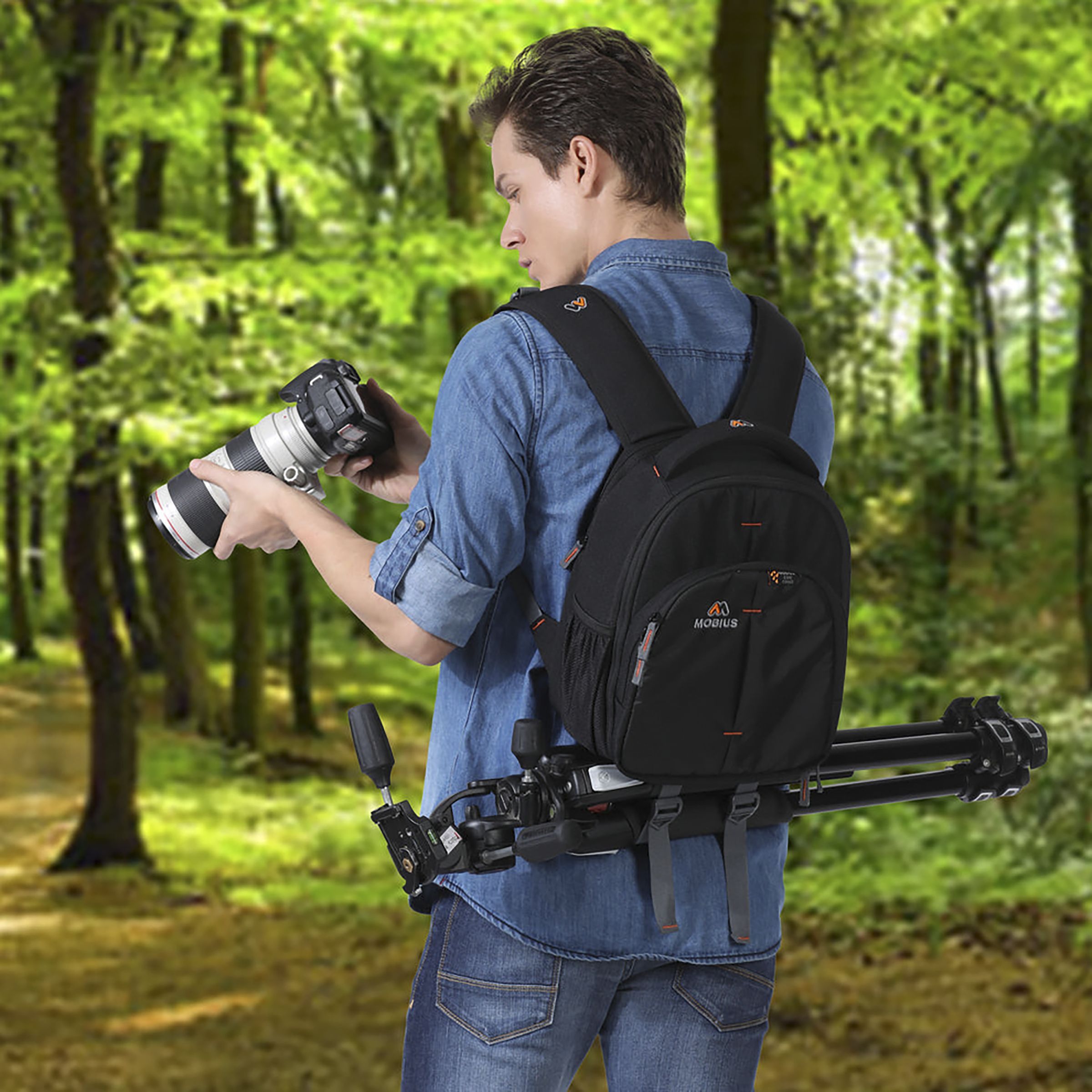 Mobius Focus Water Repellent Backpack Camera Bag for DSLR (Tripod Holder, Black)_6