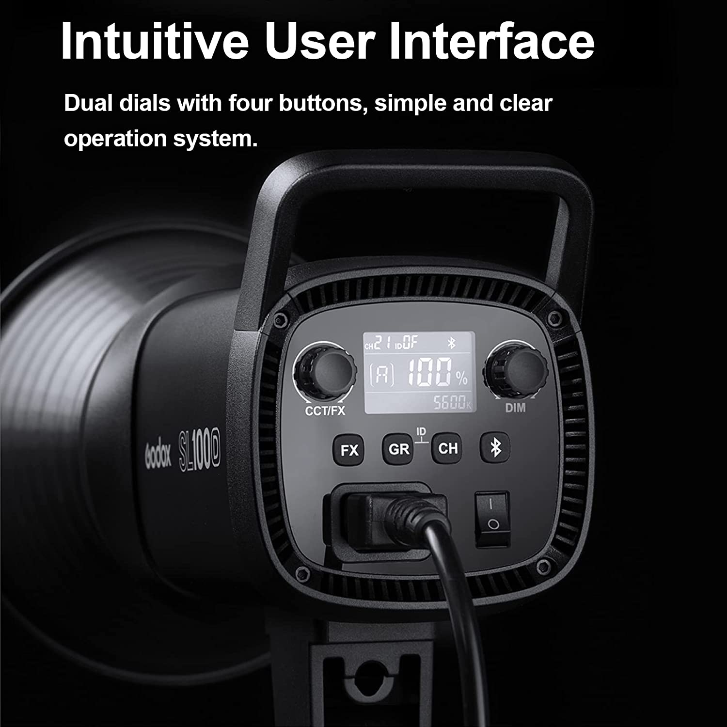 Godox SL100Bi LED Video Light with Bluetooth Connectivity for Photography & Videography (11 Lighting Effects)_7