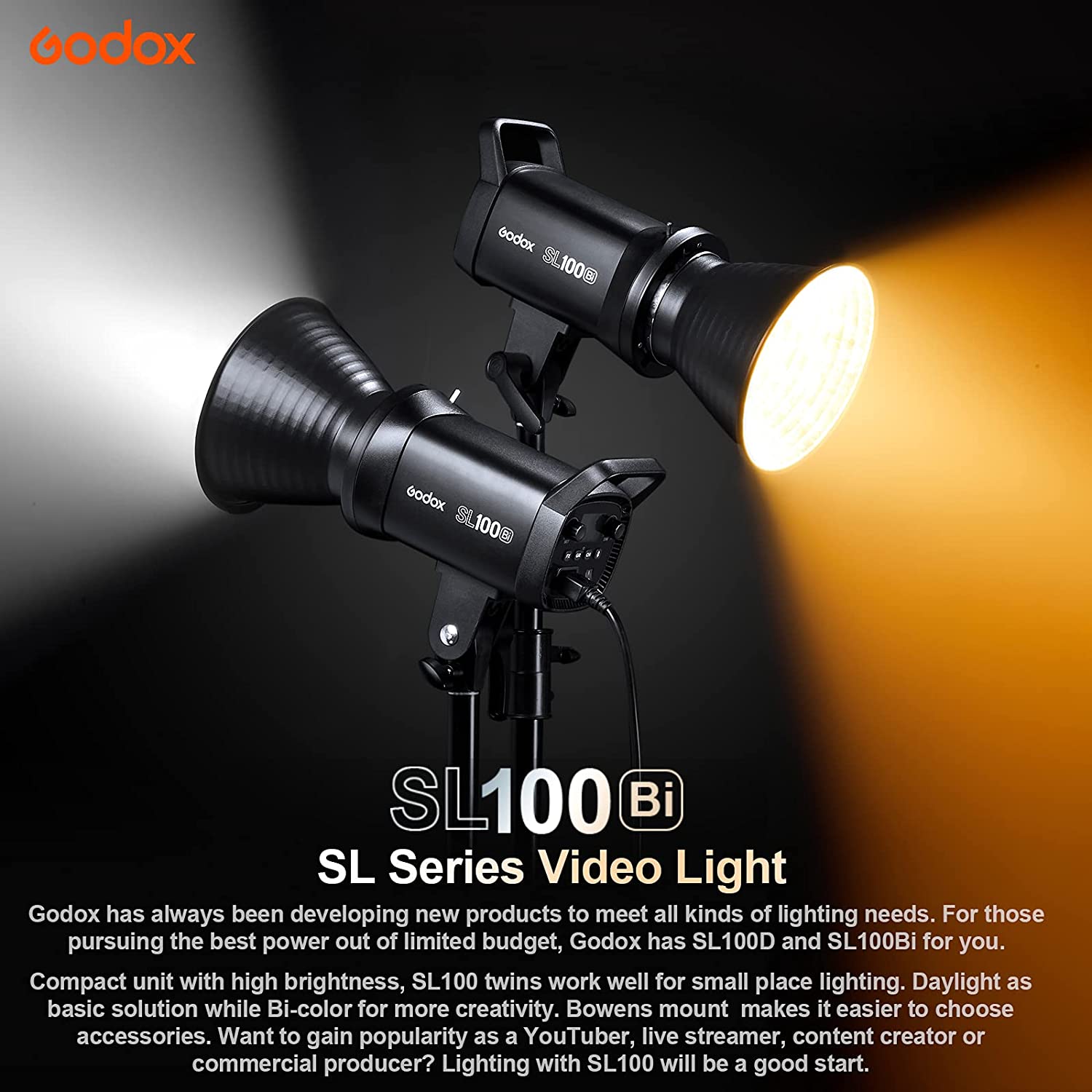 Godox SL100Bi LED Video Light with Bluetooth Connectivity for Photography & Videography (11 Lighting Effects)_11