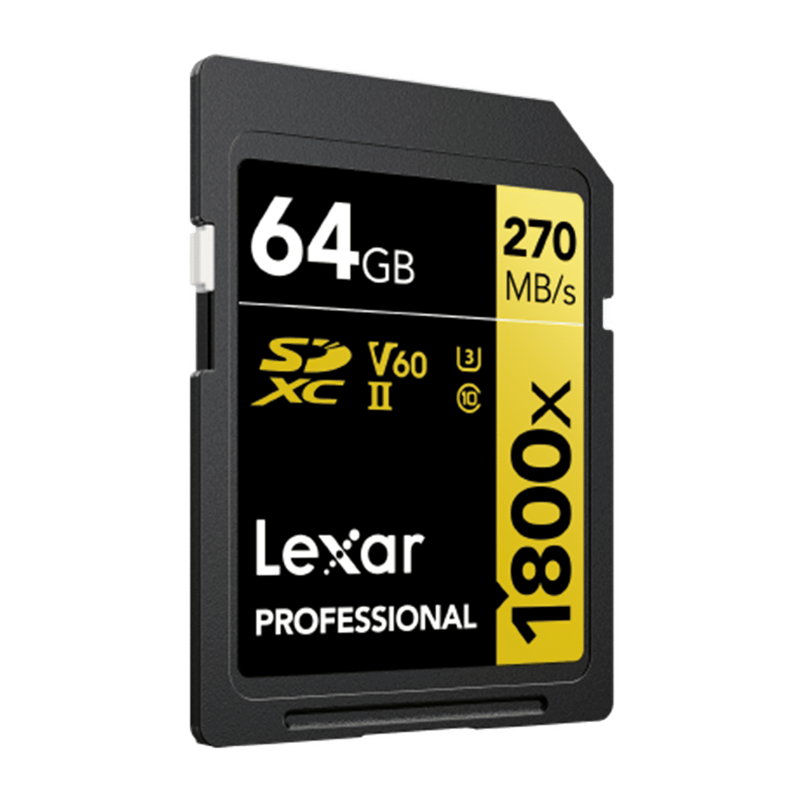 Lexar Professional 1800x GOLD Series SDXC 64GB Class 60, Class 10, Class 3 280MB/s Memory Card_4
