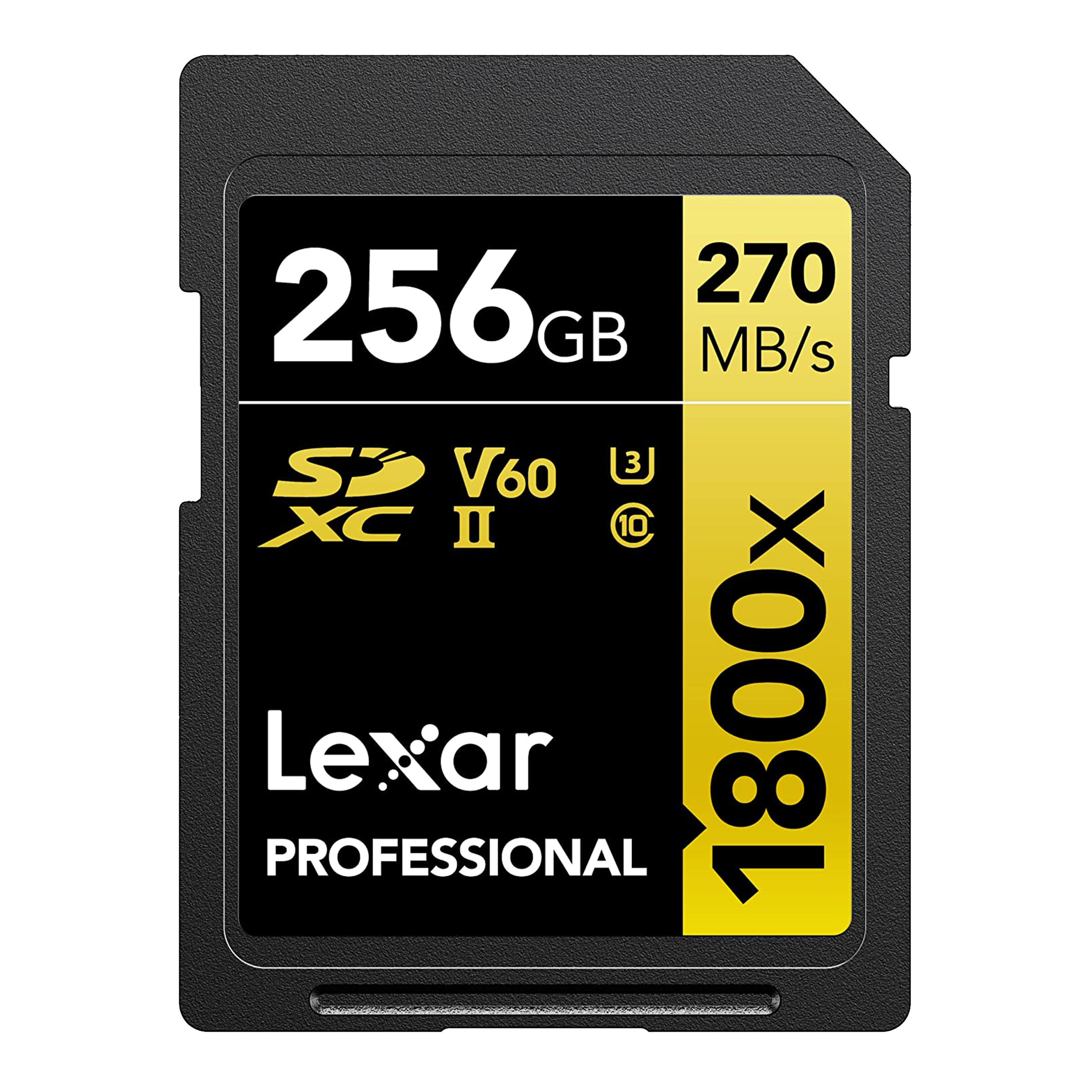 Lexar Professional 1800x GOLD Series SDXC 256GB Class 10 270MB/s Memory Card_1