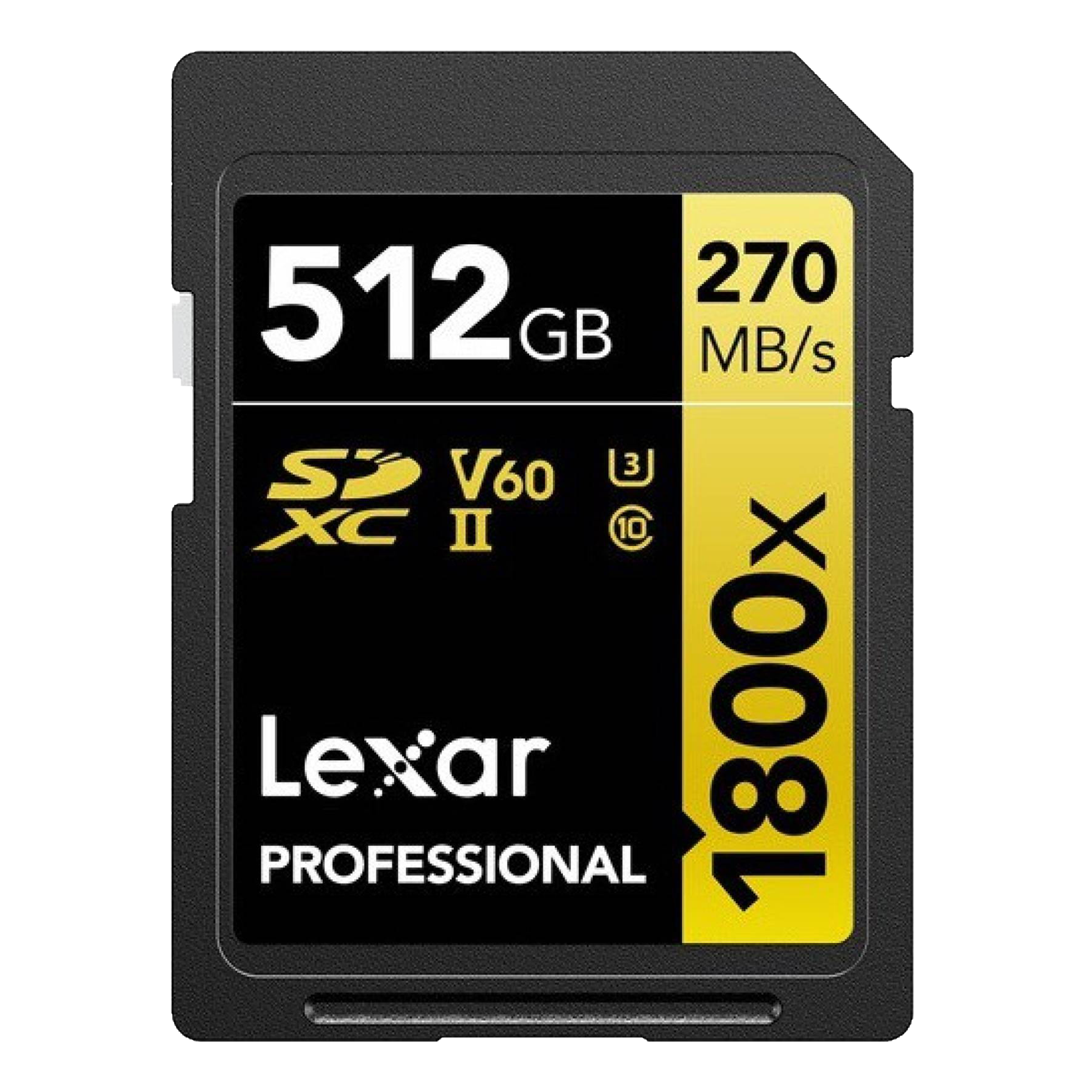 Lexar Professional 1800x GOLD Series SDXC 512GB Class 10 270MB/s Memory Card Lexar Professional 1800x GOLD Series SDXC 512GB Class 10 270MB/s Memory Card_1