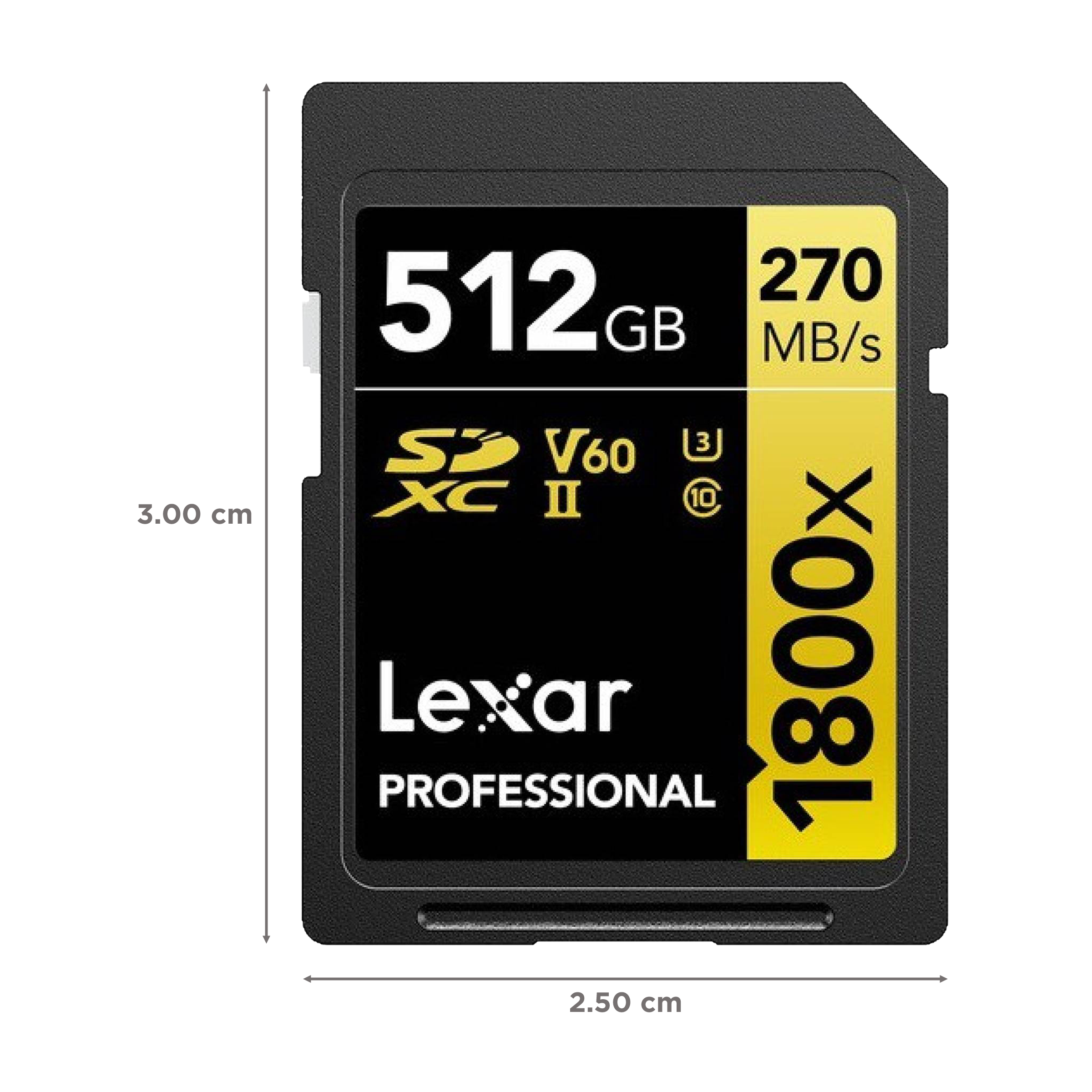 Lexar Professional 1800x GOLD Series SDXC 512GB Class 10 270MB/s Memory Card Lexar Professional 1800x GOLD Series SDXC 512GB Class 10 270MB/s Memory Card_2