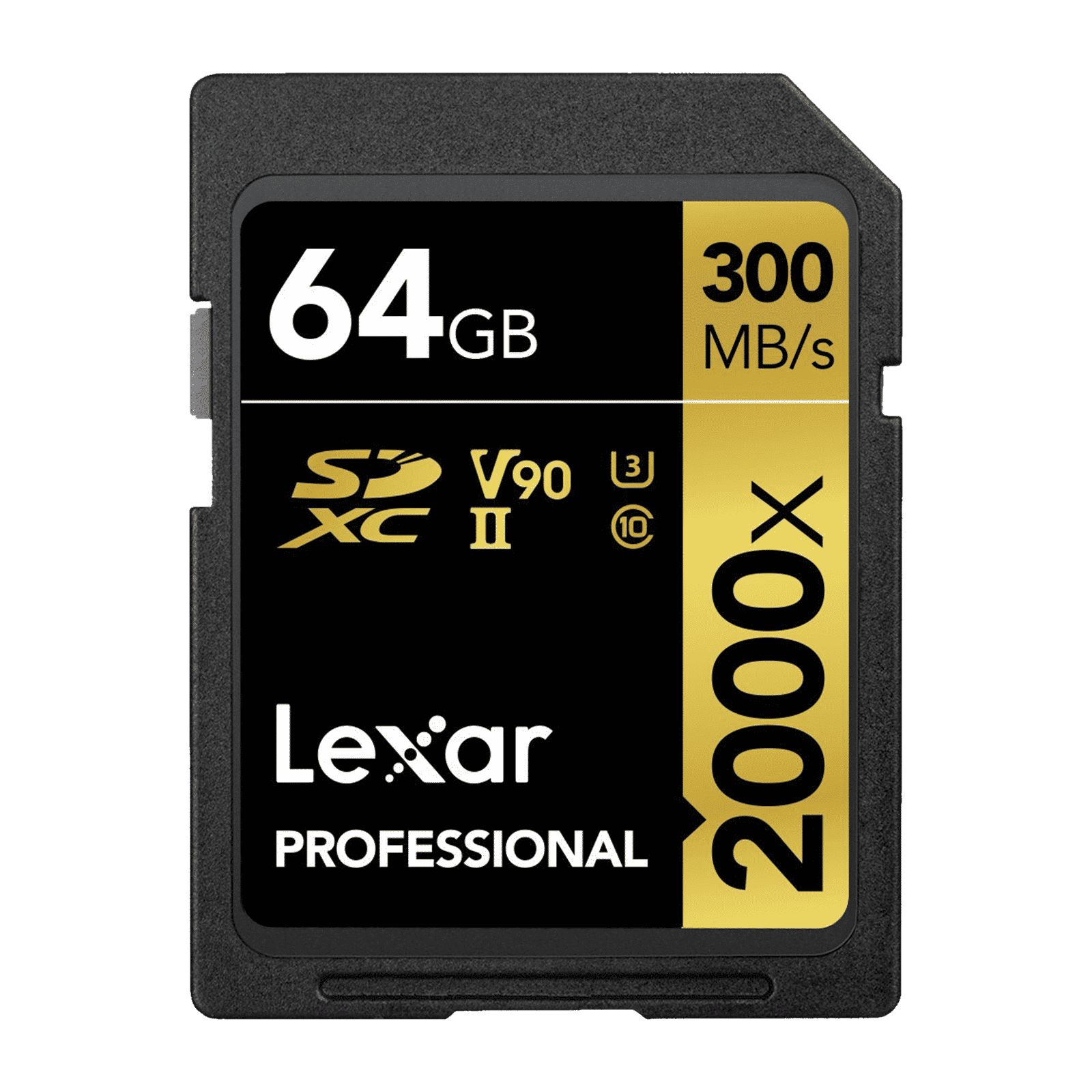Lexar Professional 1800x GOLD Series SDXC 64GB Class 90, Class 3 300MB/s Memory Card_1