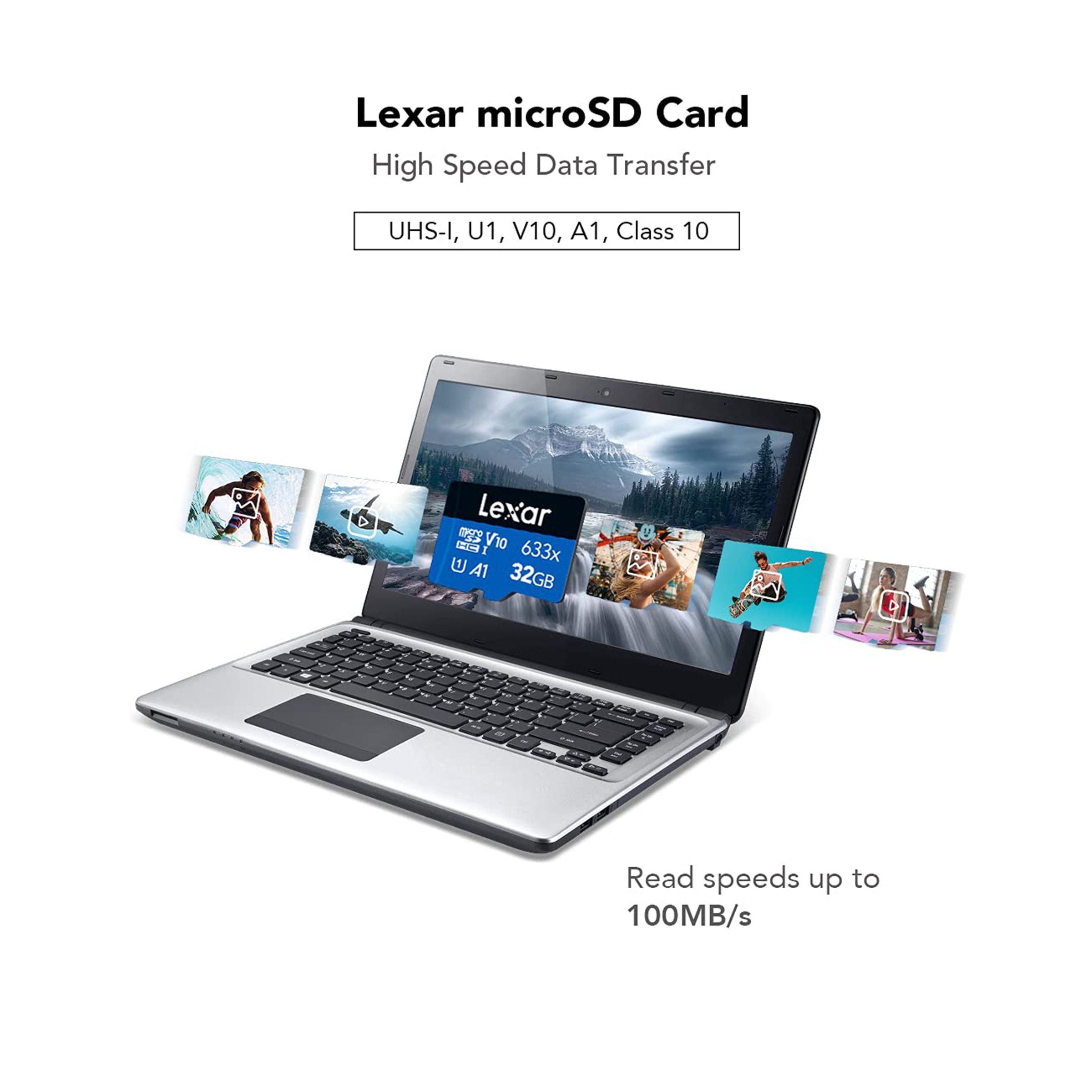 Lexar 633x BLUE Series MicroSDHC 32GB Class 10 100MB/s Memory Card_6