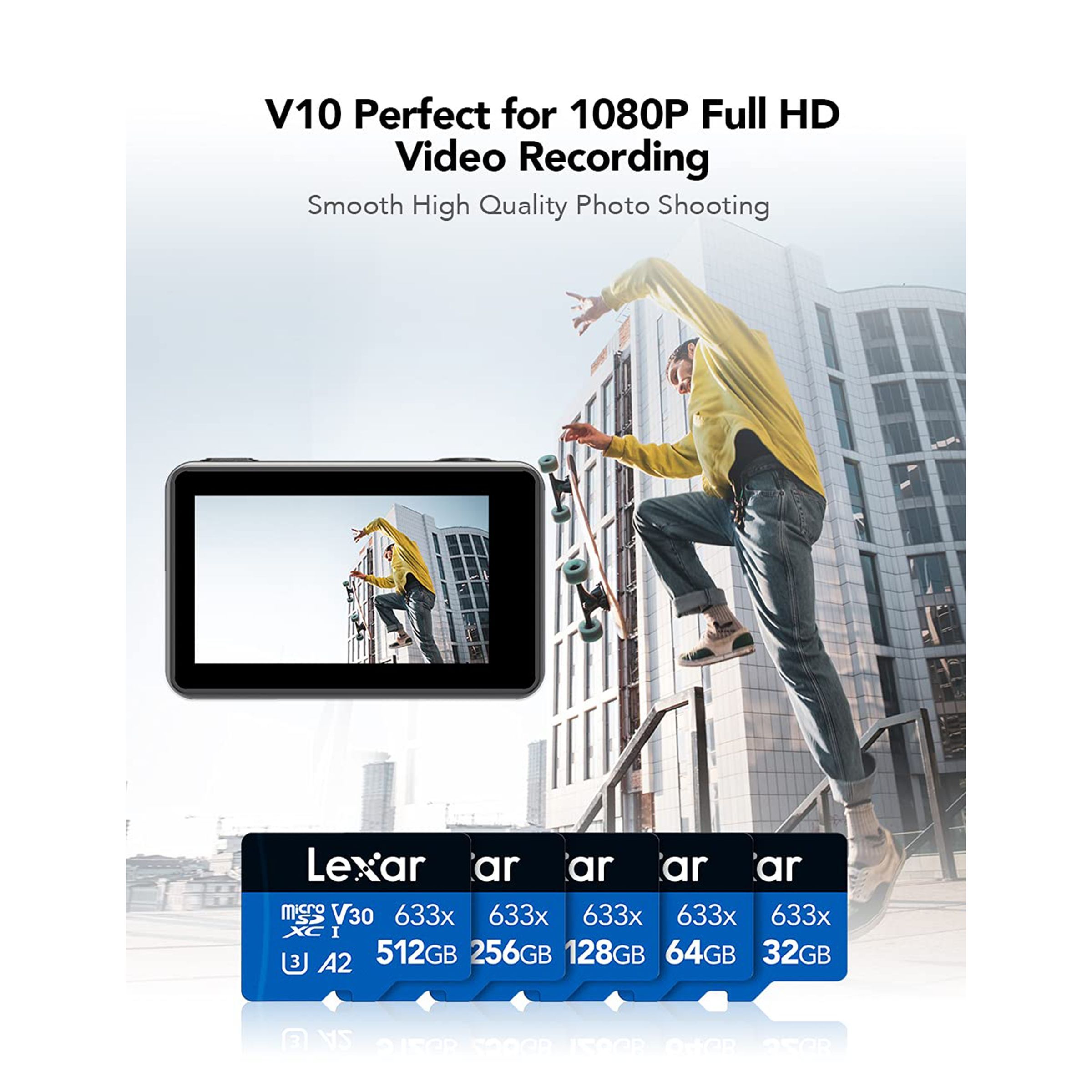 Lexar 633x BLUE Series MicroSDXC 64GB Class 10 100MB/s Memory Card_6