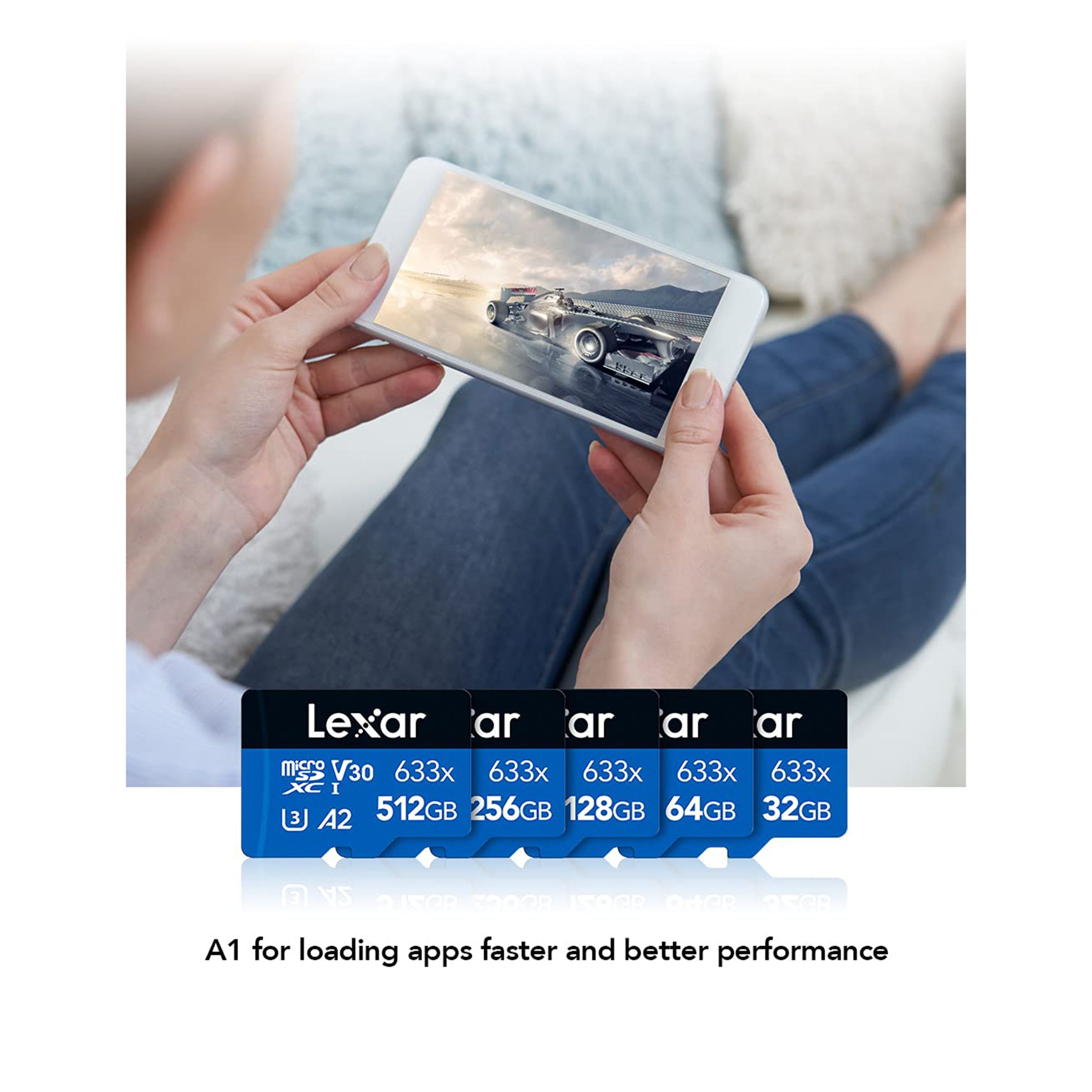 Lexar 633x BLUE Series MicroSDXC 64GB Class 10 100MB/s Memory Card_7