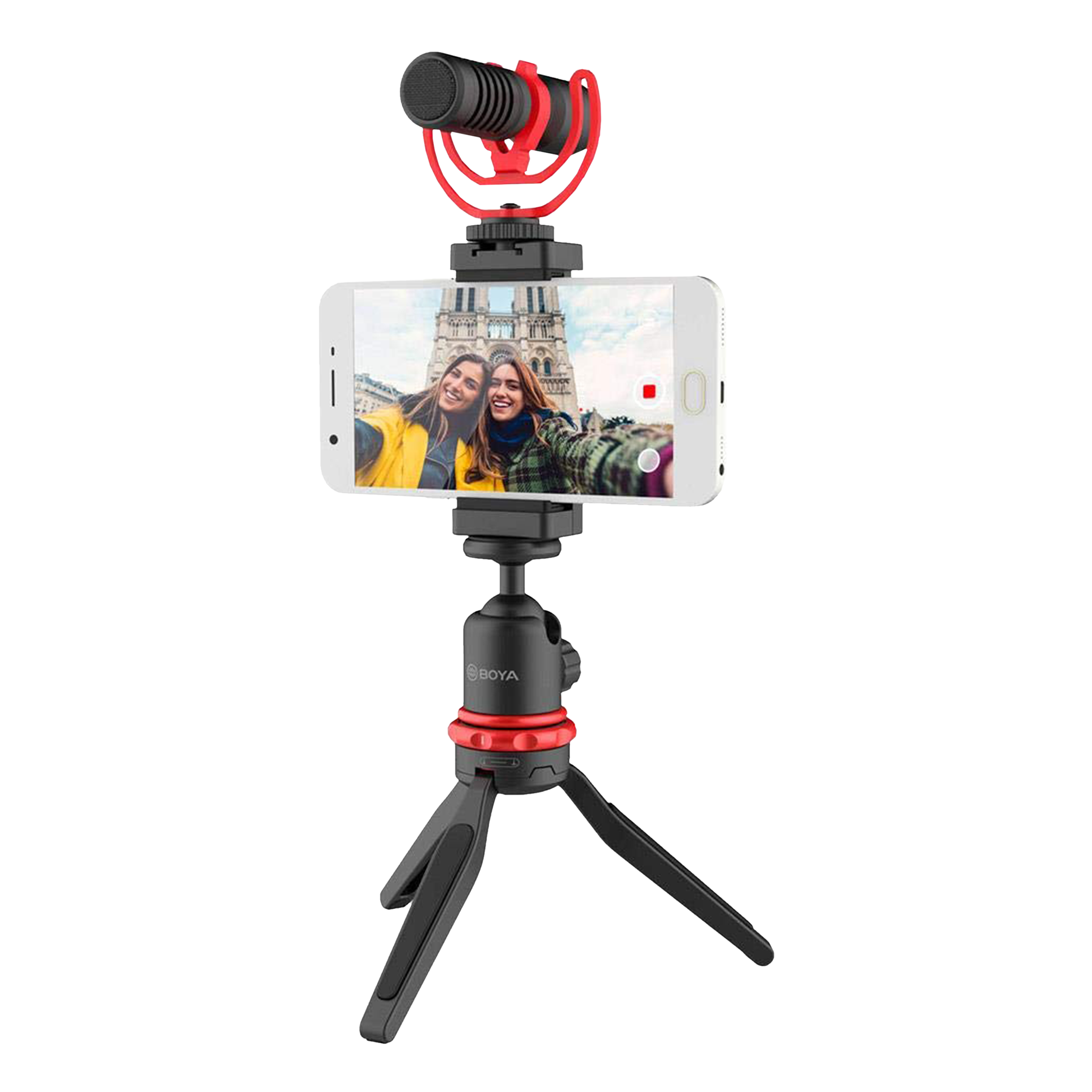 Boya BY-VG350 25cm Adjustable Mini Tripod for Mobile with Mic (Super Cardioid Polar Pattern, Black)_1