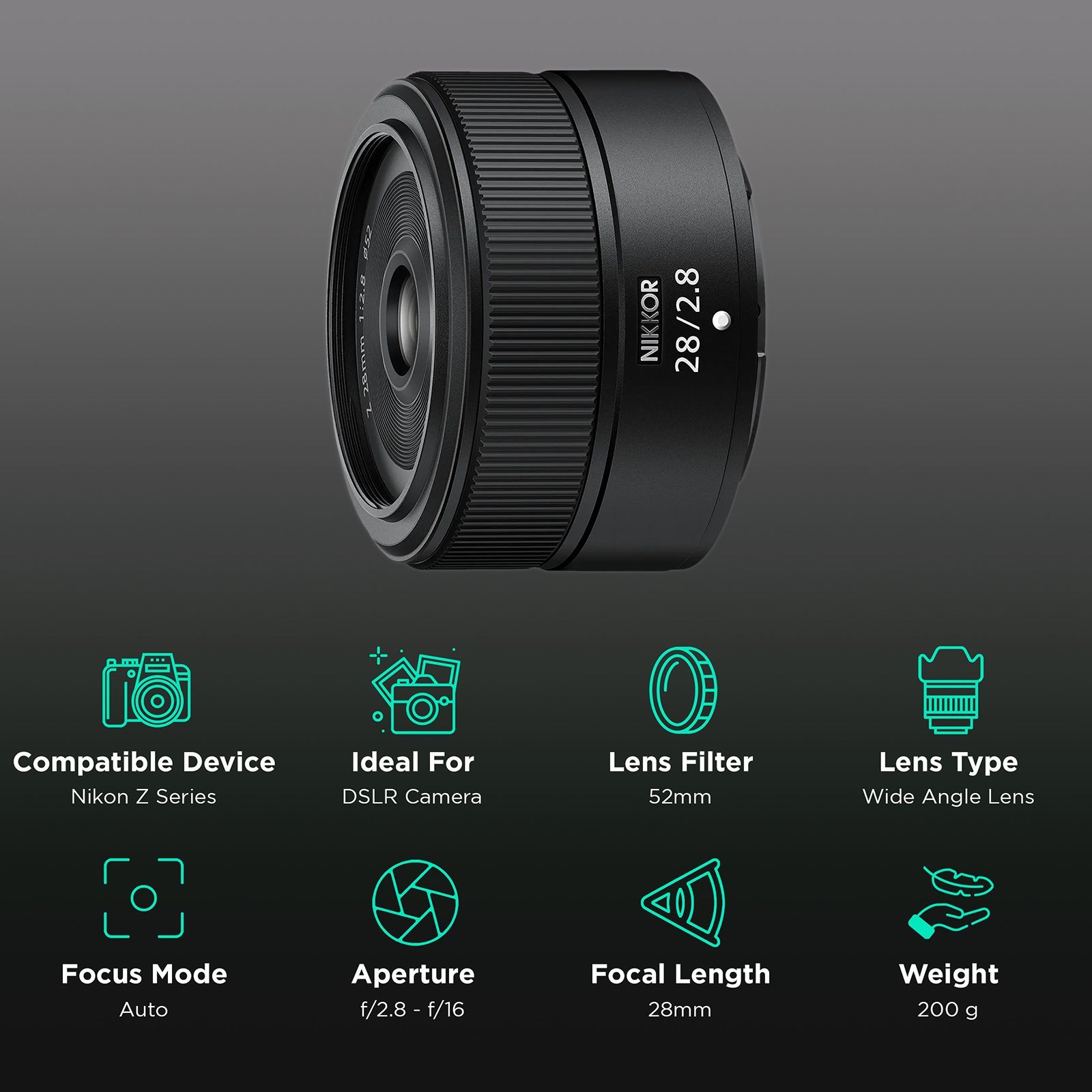 Nikon NIKKOR Z 28mm f/2.8 - f/16 Standard Prime Lens for Nikon Z Mount (2 Stepping Motor)_3