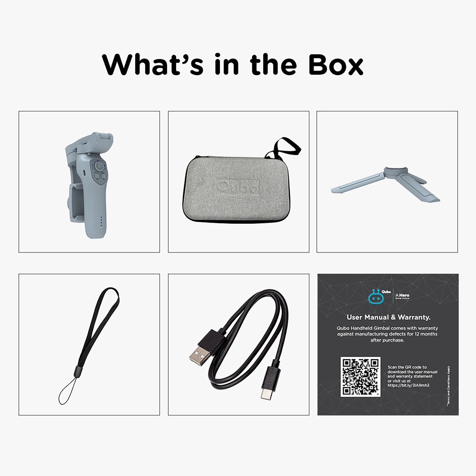 Qubo HGL01GR001 3-Axis Gimbal for Mobile (Smart Face & Object Tracking, Grey) Qubo HGL01GR001 3-Axis Gimbal for Mobile (Smart Face & Object Tracking, Grey)_4