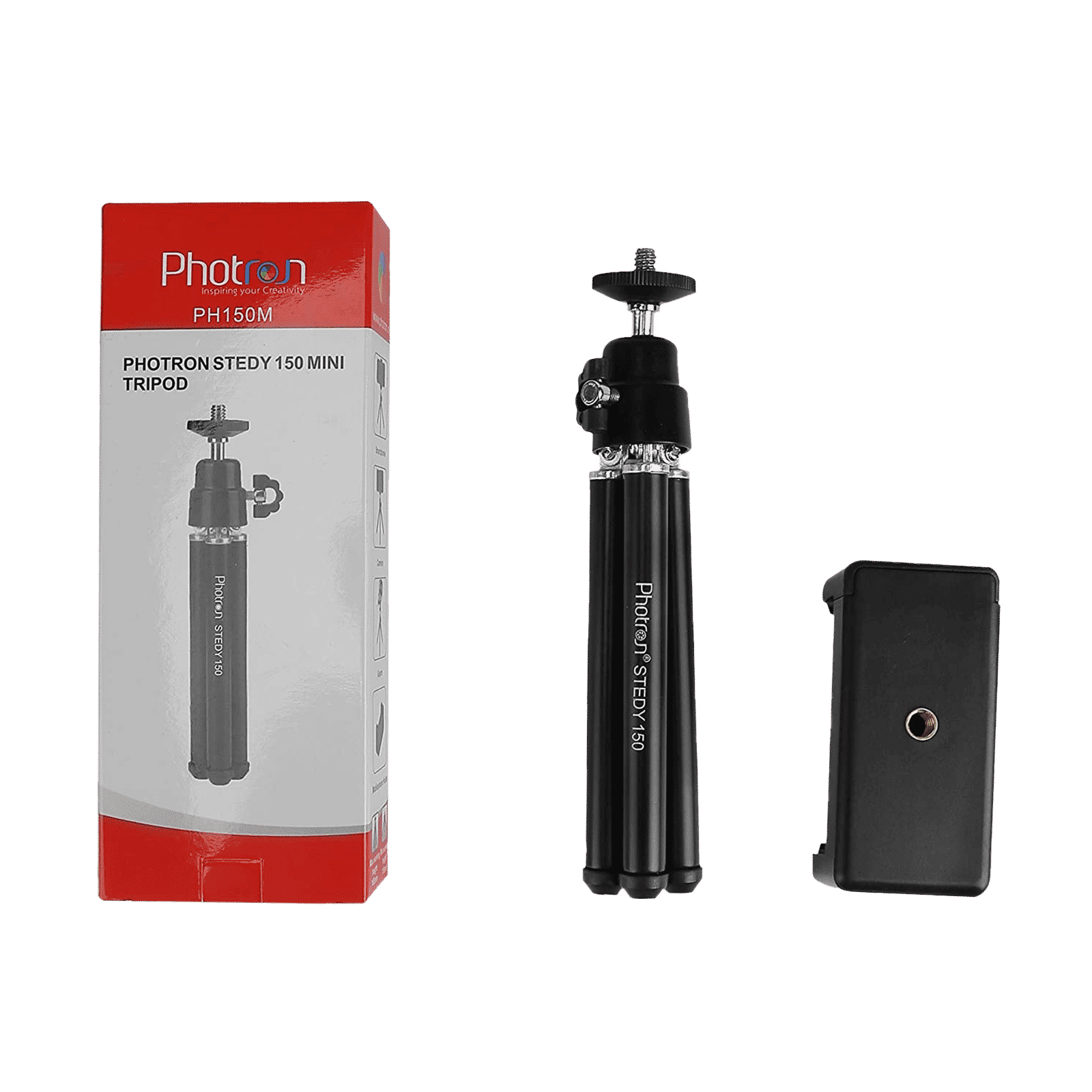 Photron Stedy 150 16.5cm Adjustable Tripod for Mobile and Camera (Ball Head, PH150M, Black)_5