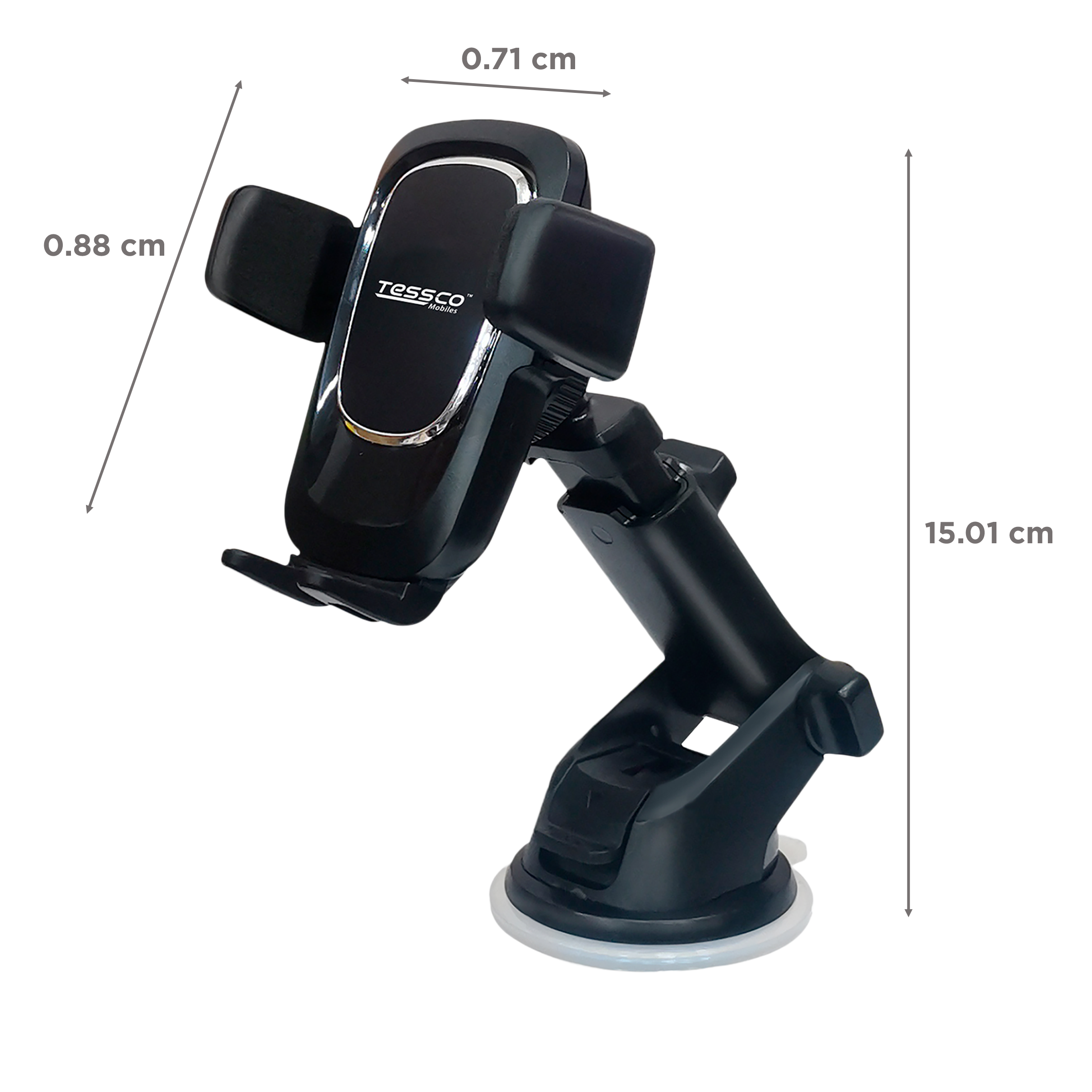 Tessco Mobiles Dashboard Car Mobile Holder (360 Degree Operation, TNU505, Black)_2