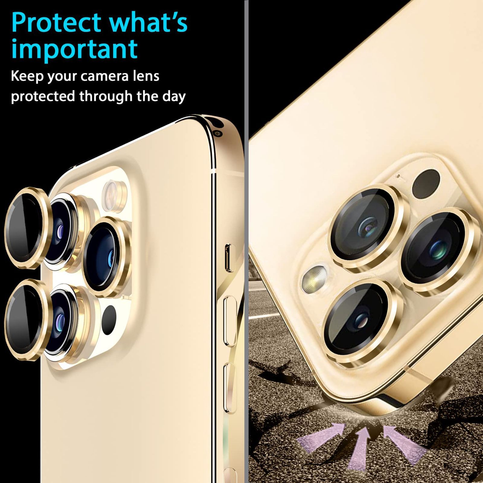 GRIPP Focal Camera Lens Protector For Apple iPhone 14 Pro, 14 Pro Max (Scratch Resistant, GR-FCLP3N1-GLD, Glod) GRIPP Focal Camera Lens Protector For Apple iPhone 14 Pro, 14 Pro Max (Scratch Resistant, GR-FCLP3N1-GLD, Glod)_8