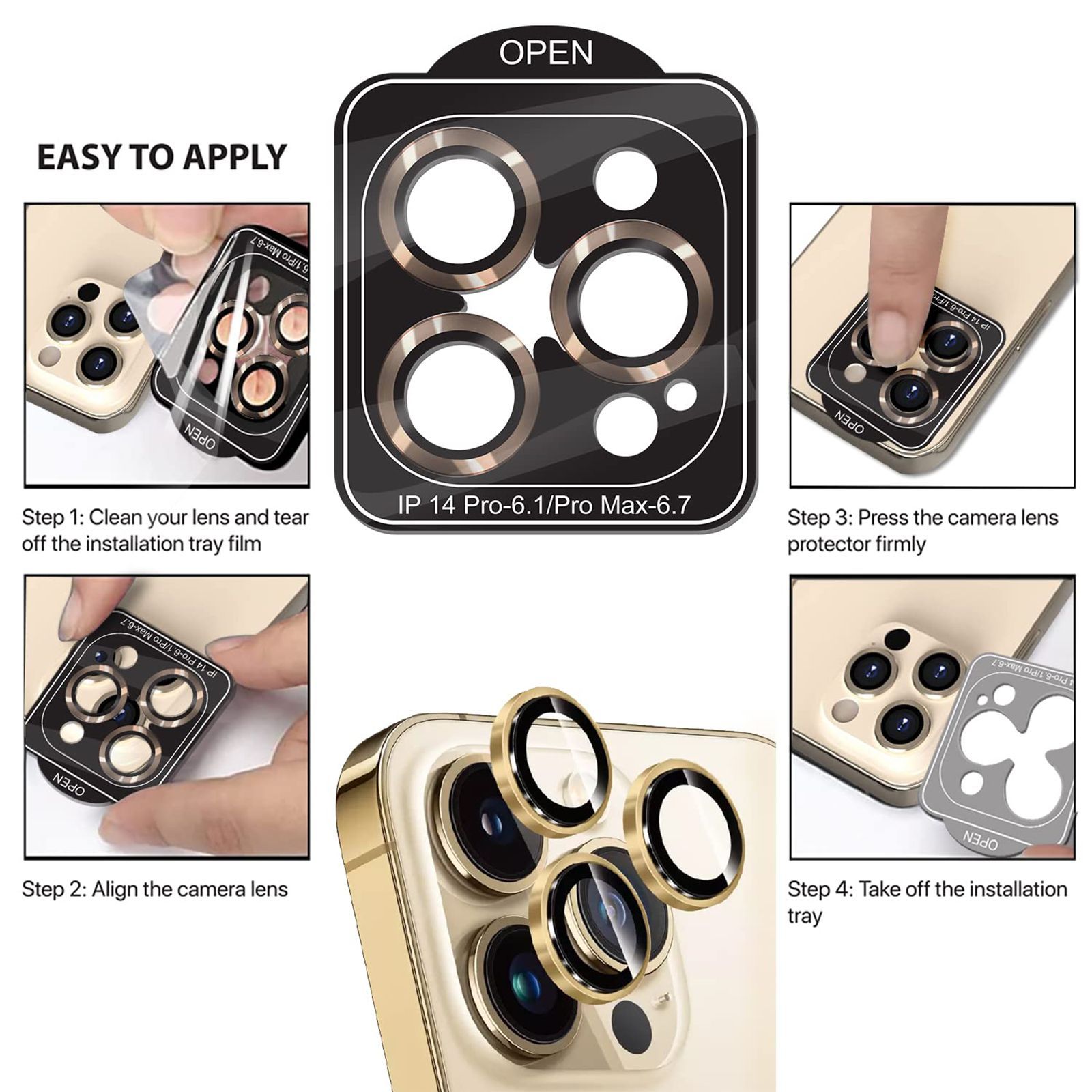 GRIPP Focal Camera Lens Protector For Apple iPhone 14 Pro, 14 Pro Max (Scratch Resistant, GR-FCLP3N1-GLD, Glod) GRIPP Focal Camera Lens Protector For Apple iPhone 14 Pro, 14 Pro Max (Scratch Resistant, GR-FCLP3N1-GLD, Glod)_11