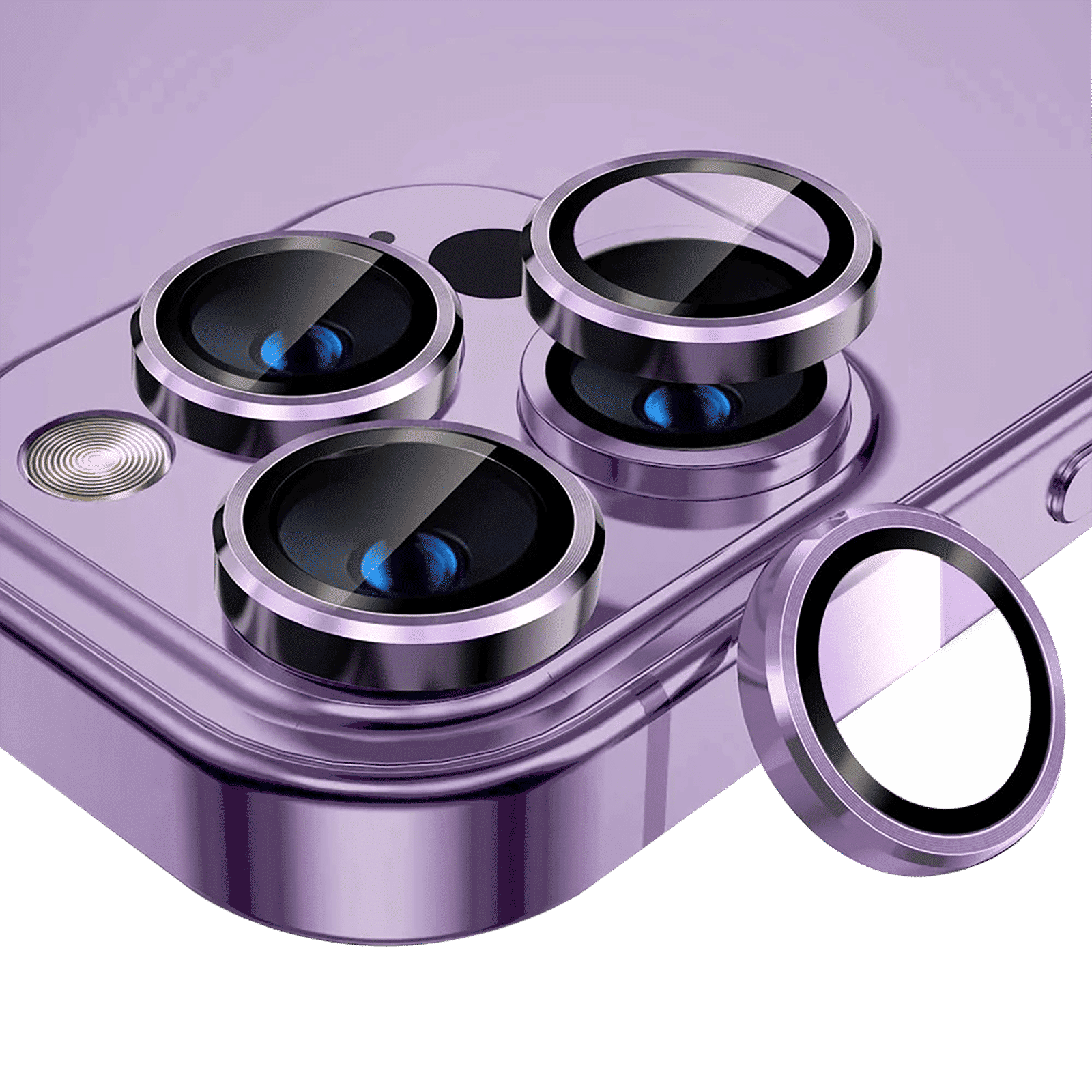 GRIPP 3N1 Focal Camera Lens Protector For iPhone 14 Pro (Ultra Thin HD Tempered Glass, GR-FCLP3N1-PPL, Purple)_9