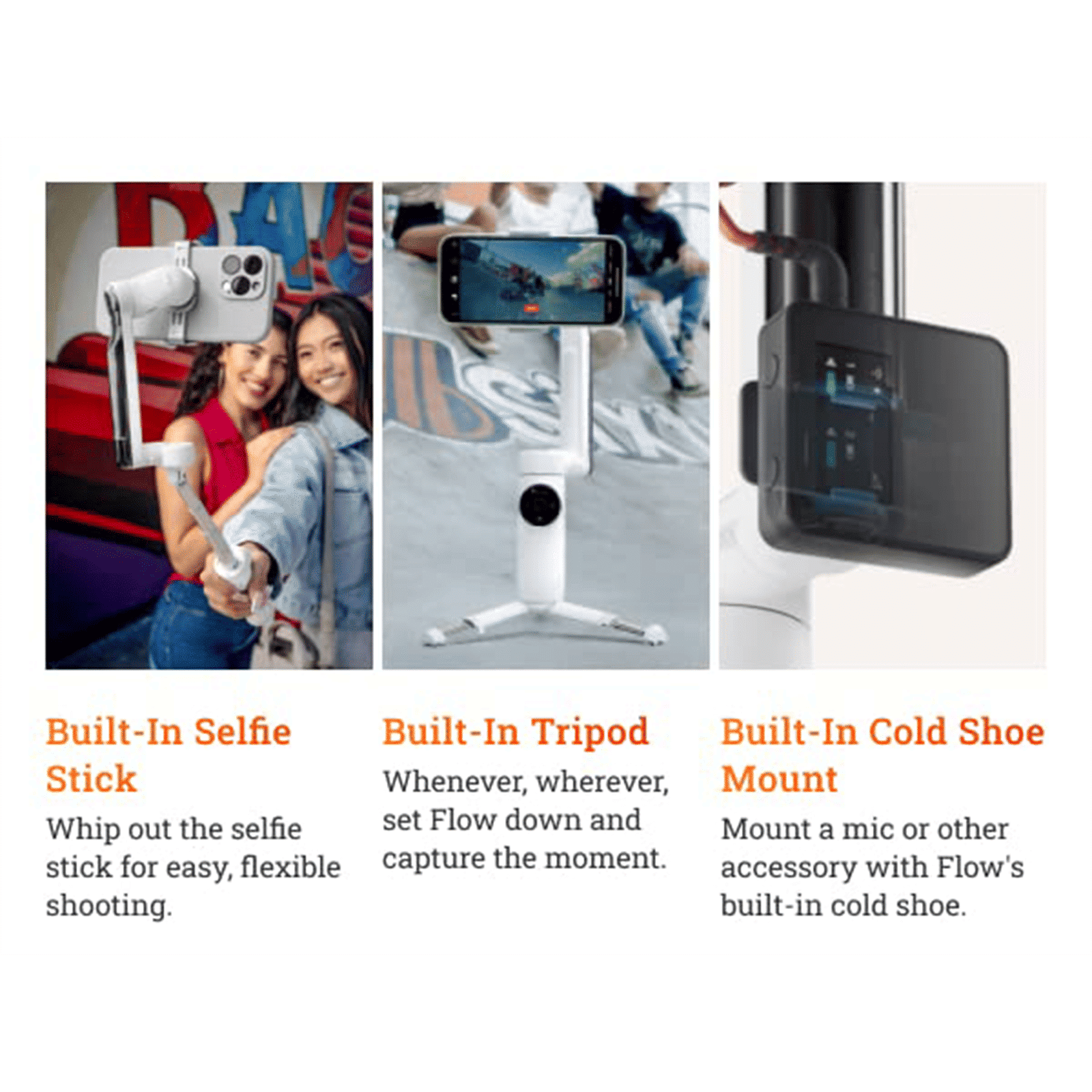 Insta360 Flow 3-Axis Gimbal for Mobile (Deep Track 3.0, Grey) Insta360 Flow 3-Axis Gimbal for Mobile (Deep Track 3.0, Grey)_13