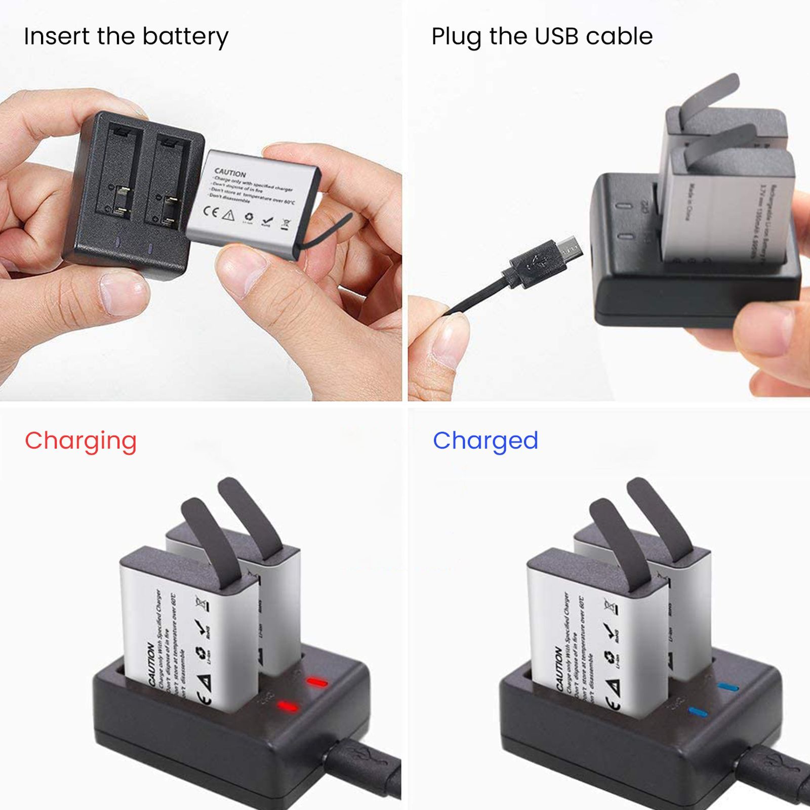 IZI ONE Fast Camera Battery Charger for ONE 5K Action Camera (2-Ports, Smart LED Indicator)_4