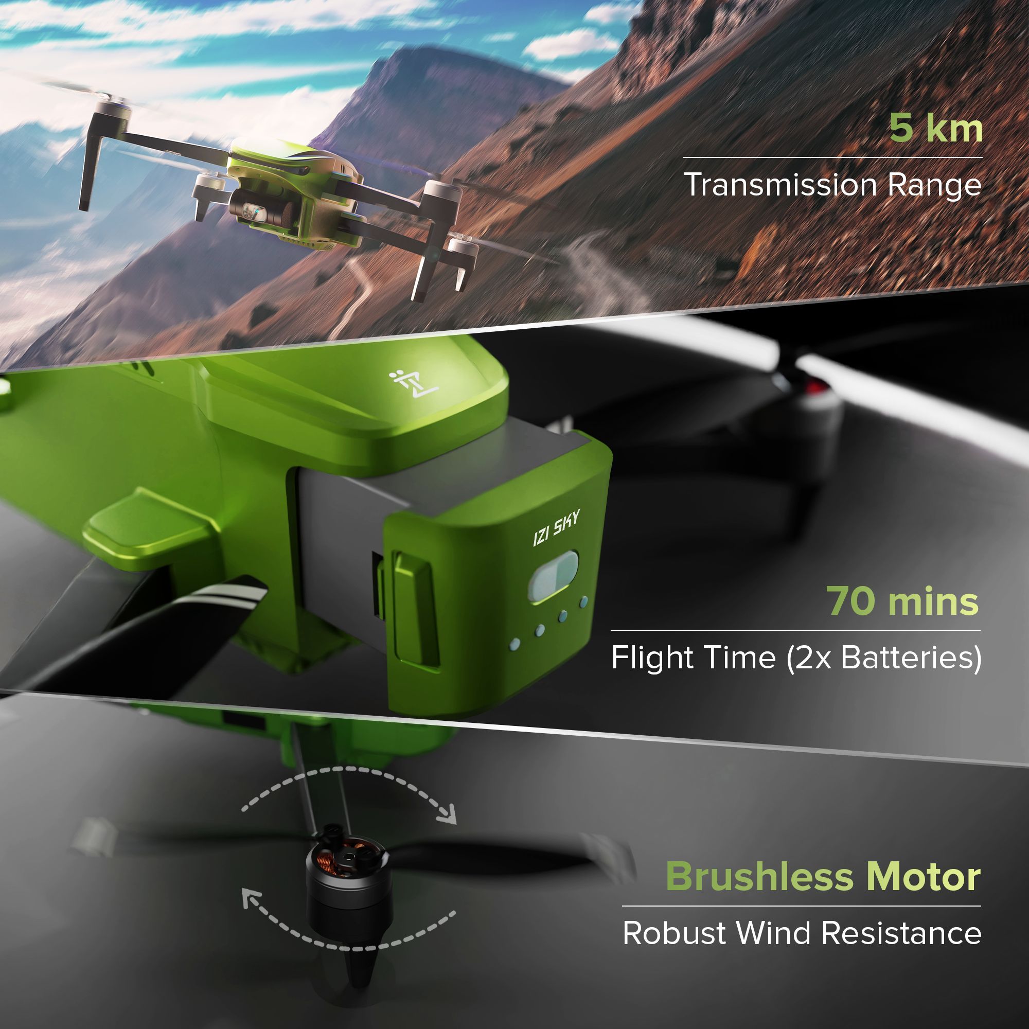 IZI Sky Drone (True Vertical Shooting, Green)_3