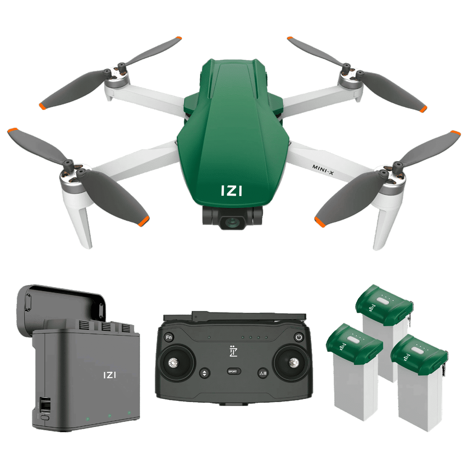 IZI Mini X Drone Combo (3 Axis Stabilized Gimbal, Dark Green)_1