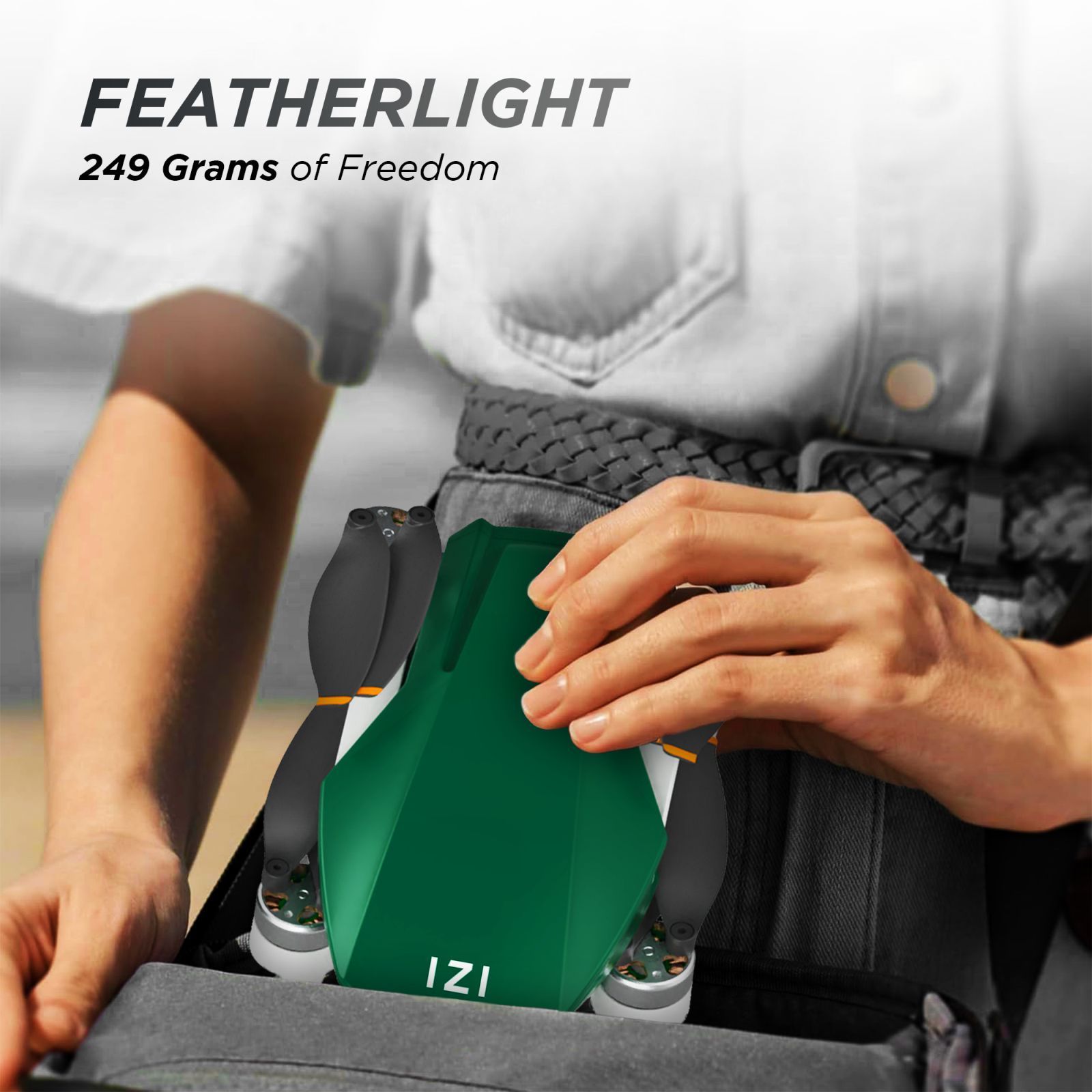 IZI Mini X Drone Combo (3 Axis Stabilized Gimbal, Dark Green)_7