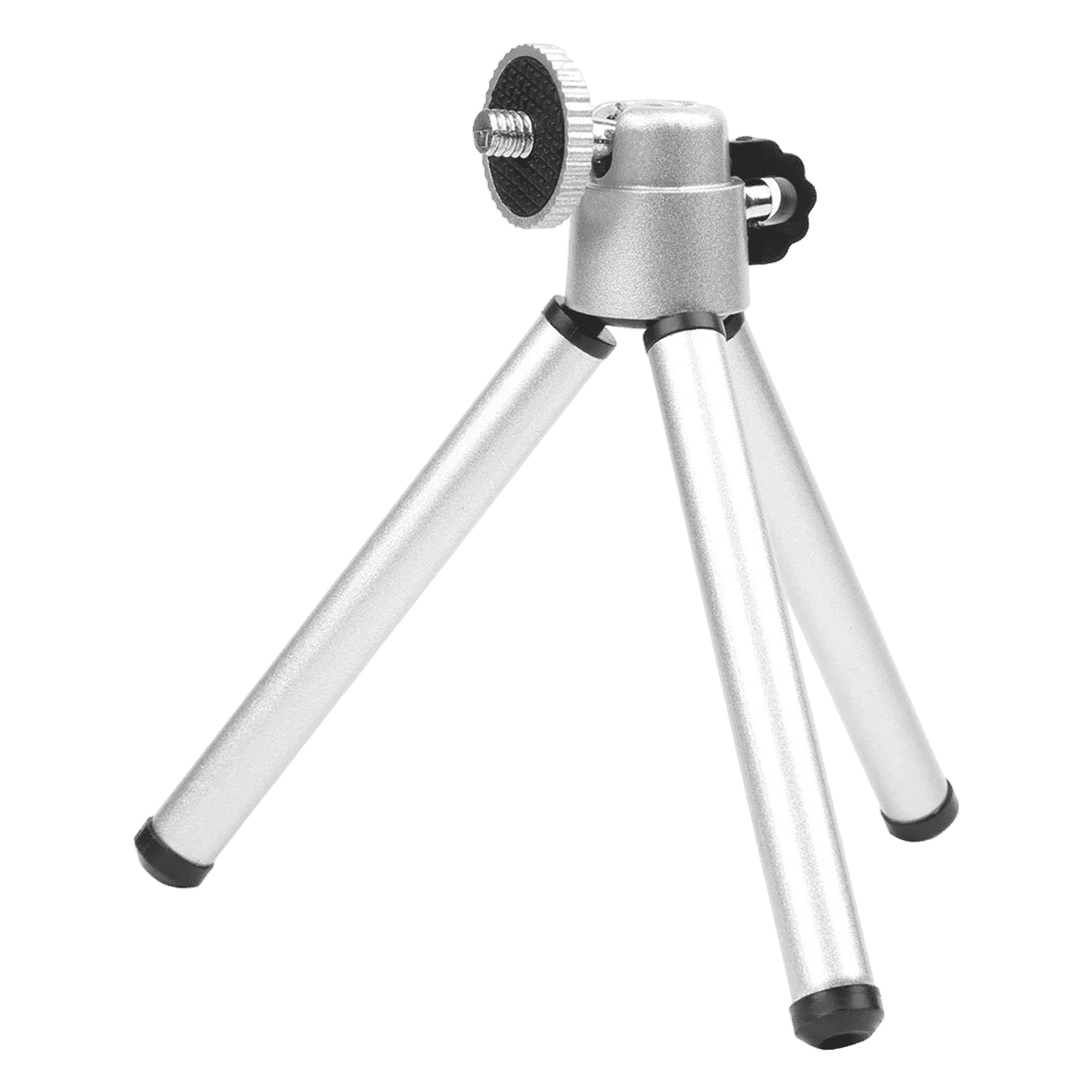HIFFIN Mini 17.5cm Adjustable Tripod for Mobile and Camera (360 Degree Rotatable, Silver)_1