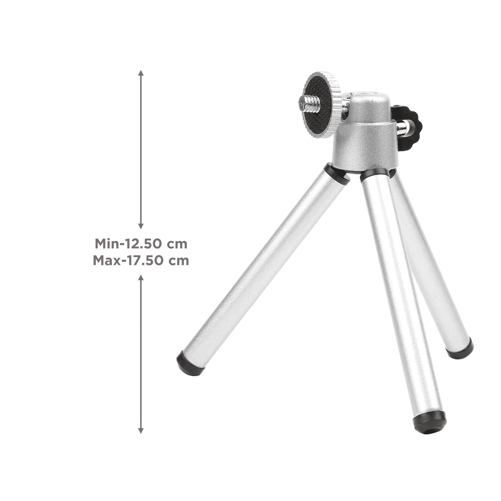 HIFFIN Mini 17.5cm Adjustable Tripod for Mobile and Camera (360 Degree Rotatable, Silver)_2