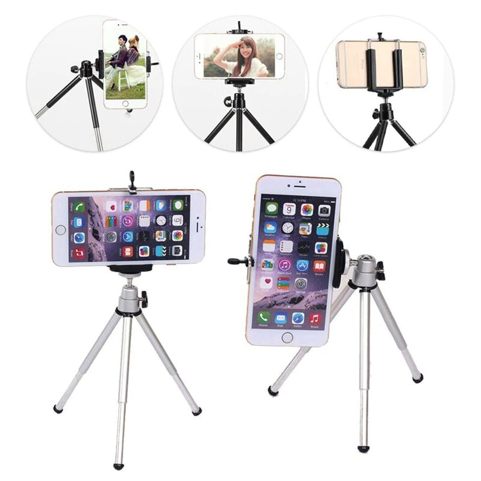 HIFFIN Mini 17.5cm Adjustable Tripod for Mobile and Camera (360 Degree Rotatable, Silver)_6