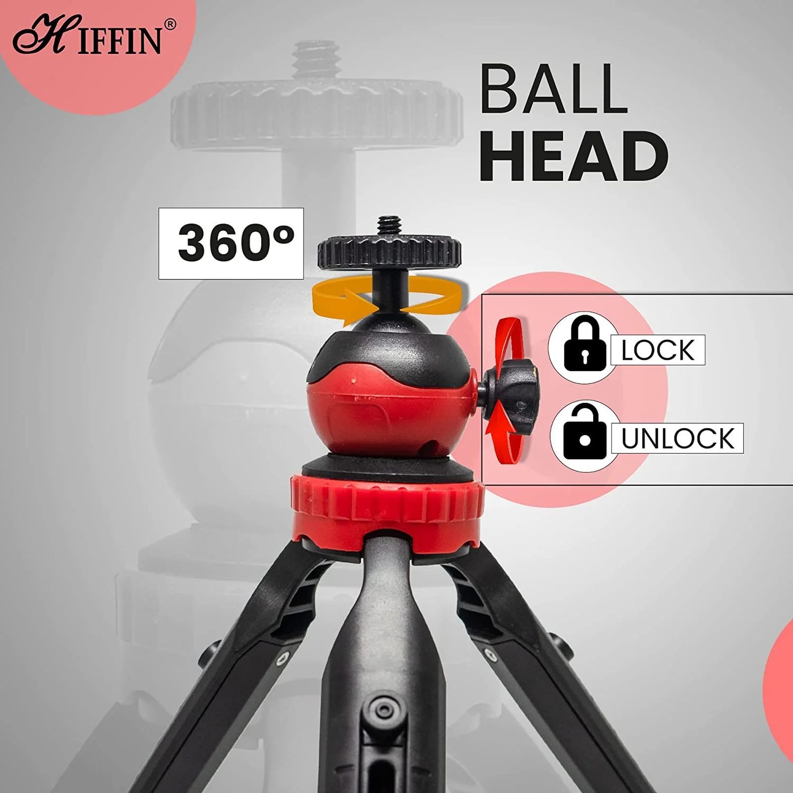 HIFFIN HF-350 18cm Adjustable Tripod for Mobile and Camera (360 Degree Rotatable, Black) HIFFIN HF-350 18cm Adjustable Tripod for Mobile and Camera (360 Degree Rotatable, Black)_6