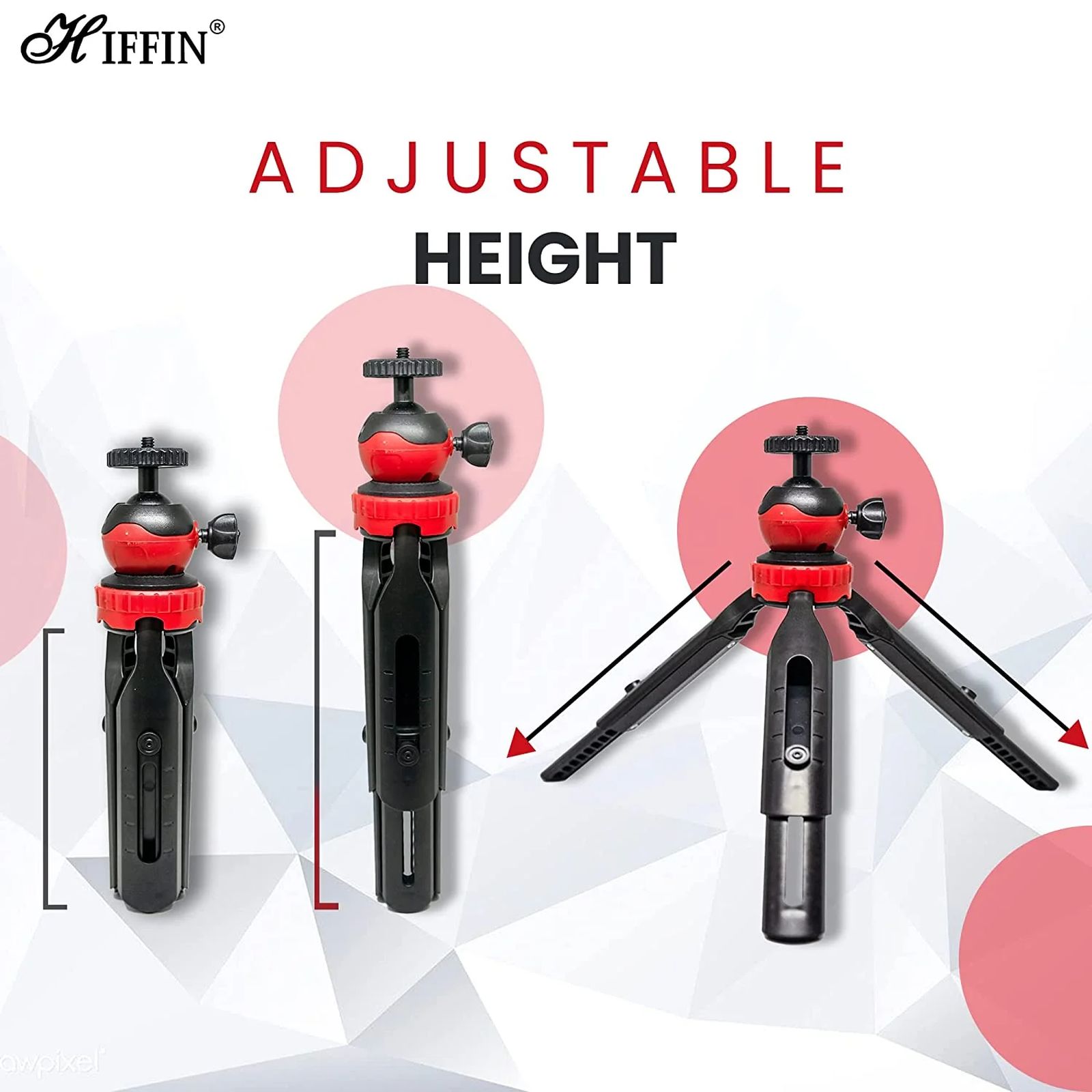 HIFFIN HF-350 18cm Adjustable Tripod for Mobile and Camera (360 Degree Rotatable, Black) HIFFIN HF-350 18cm Adjustable Tripod for Mobile and Camera (360 Degree Rotatable, Black)_3