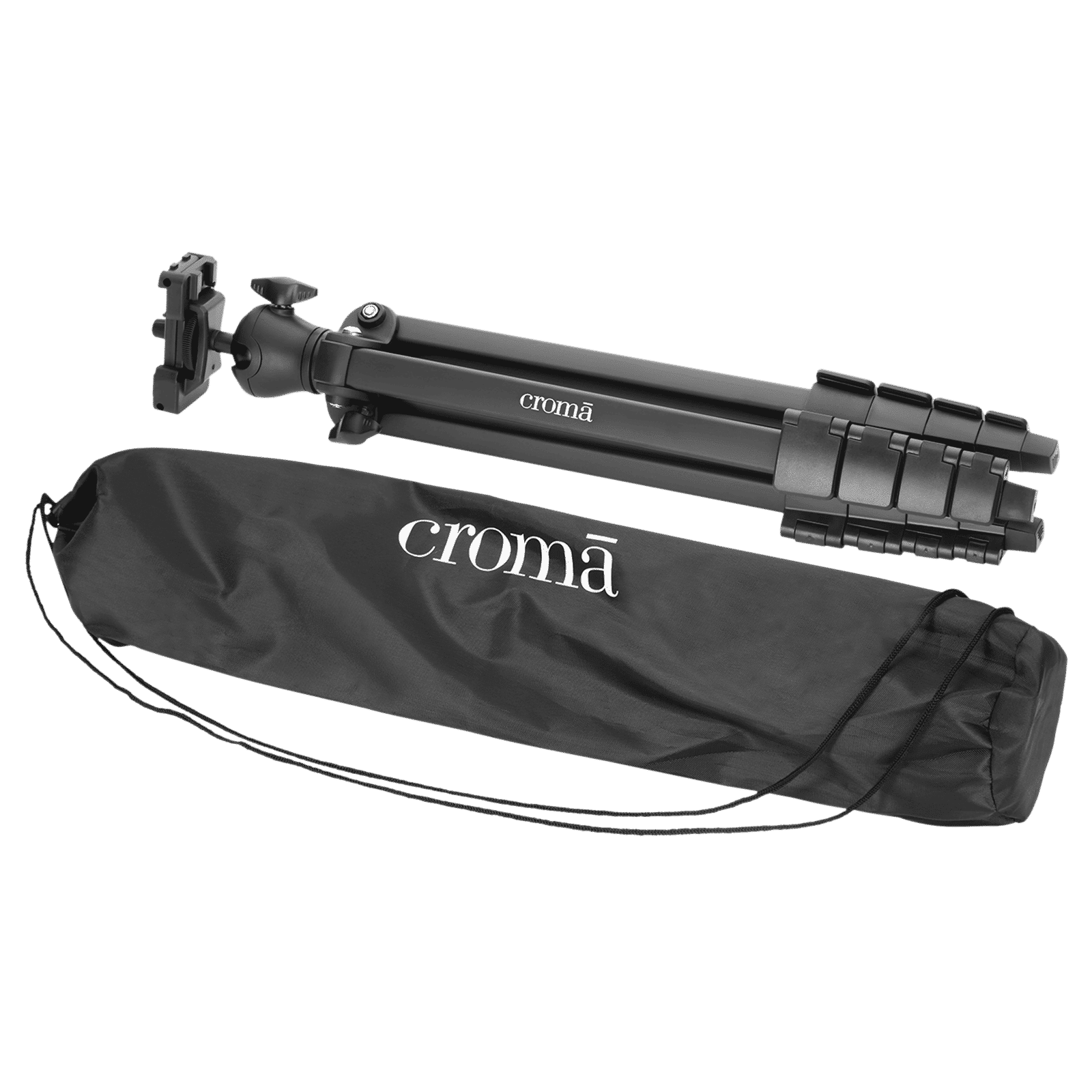 Croma 148cm Adjustable Tripod for Mobile and Camera (360 Degree Rotatable, Black)_7