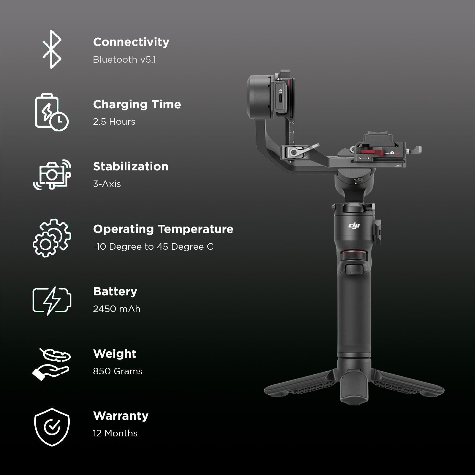 DJI RS3 Mini 3-Axis Gimble for Camera (Bluetooth Sutter Control, Black)_2