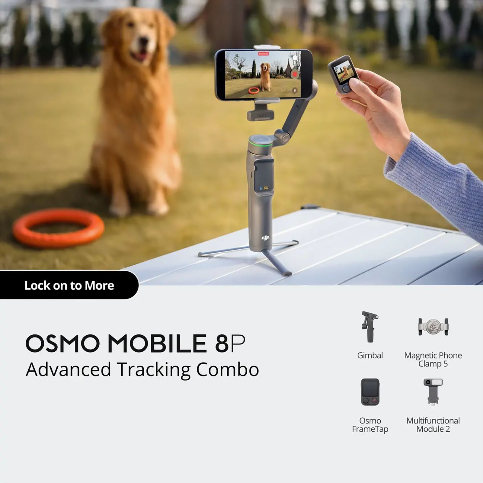 DJI 8P Advance Tracking  3-Axis Gimble for Mobile (Enhanced ActiveTrack 7.0, Black)_7