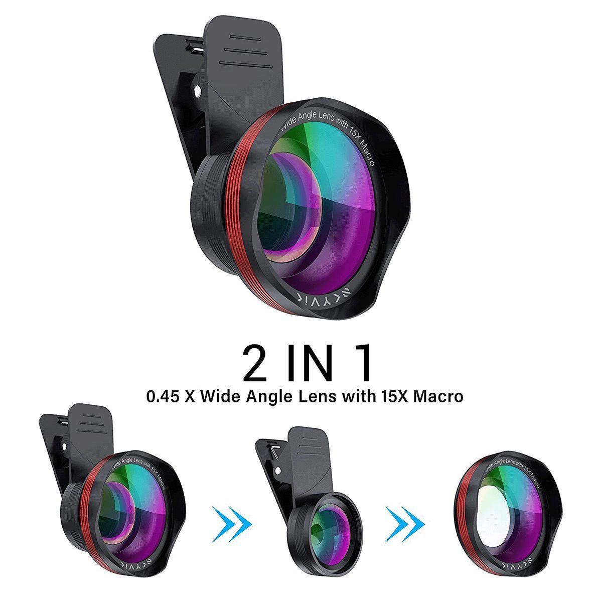 SKYVIK Signi Pro 2 in 1 (0.45x Wide + 15x Macro) Clip on Mobile Camera Lens Kit (CL-PK2, Black) SKYVIK Signi Pro 2 in 1 (0.45x Wide + 15x Macro) Clip on Mobile Camera Lens Kit (CL-PK2, Black)_3