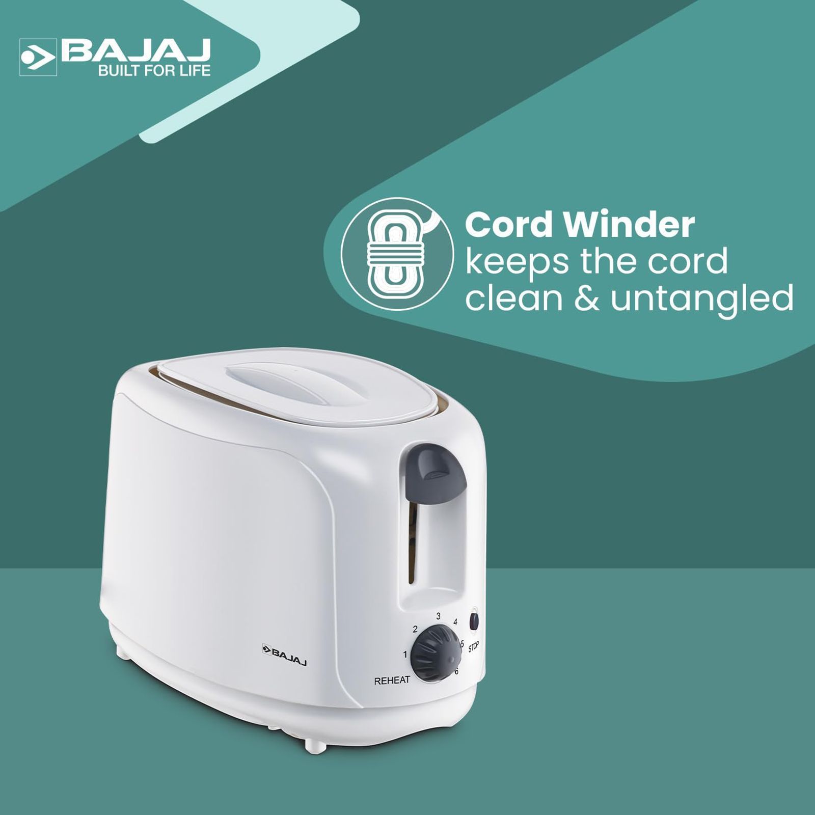 BAJAJ Majesty 750W 2 Slice Pop-Up Toaster with Slide Out Crumb Tray (White) BAJAJ Majesty 750W 2 Slice Pop-Up Toaster with Slide Out Crumb Tray (White)_11