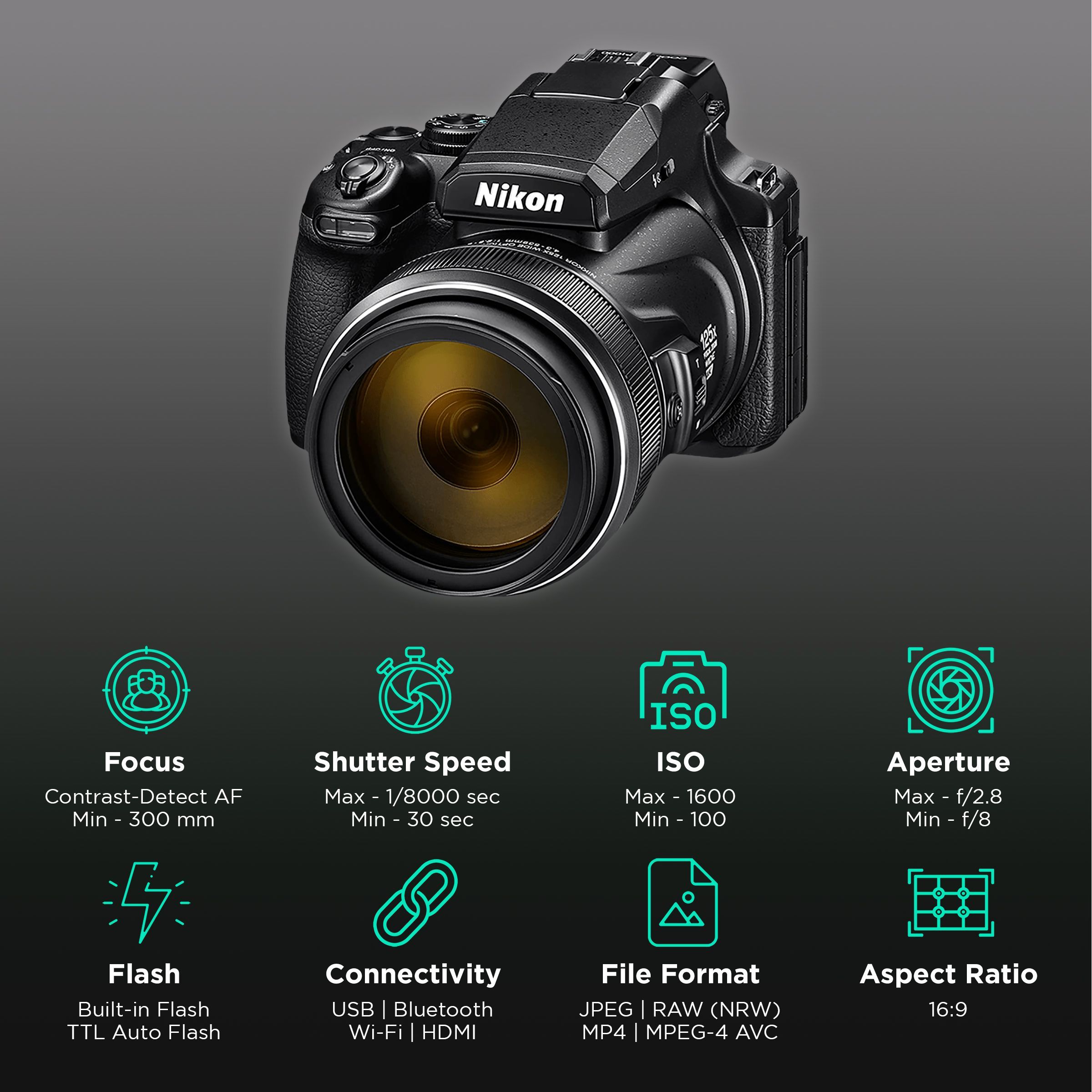 Nikon Coolpix 16MP Digital Camera (4.3-539 mm Lens, Dual Detect Optical VR)_3