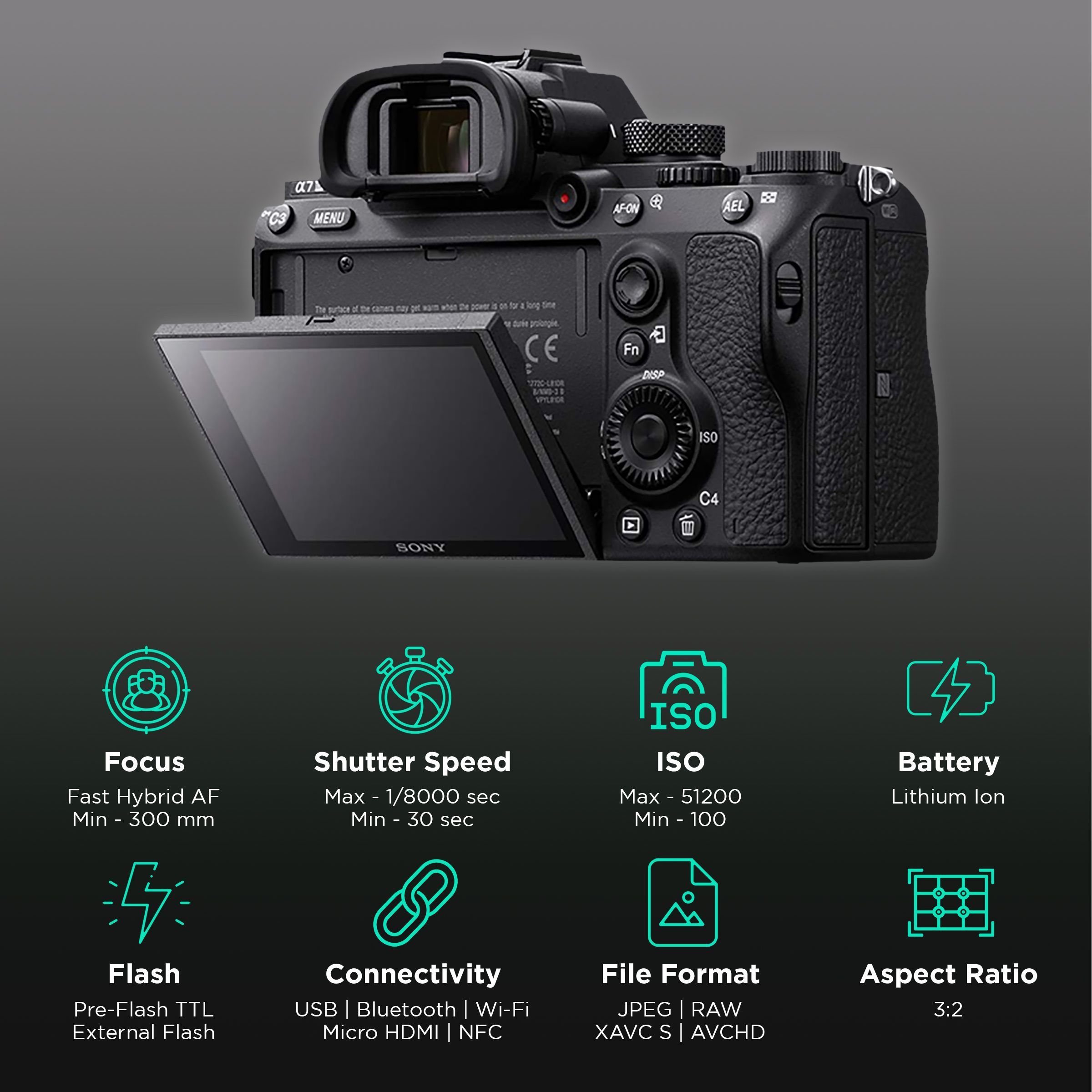 SONY Alpha 7 III 24.2MP Full Frame Camera (Body Only, 35.6 x 23.8 mm Sensor, Tiltable Screen)_3