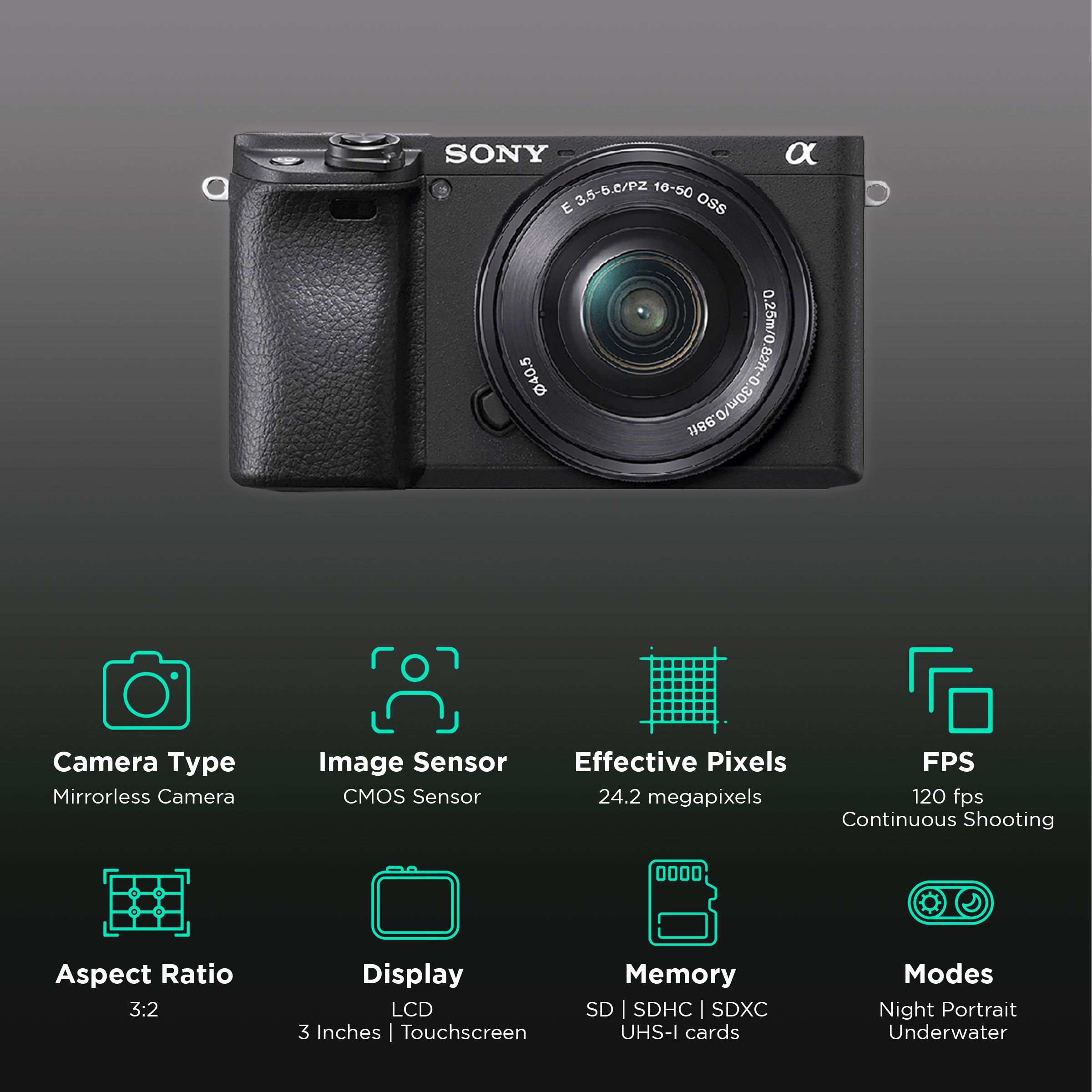 SONY Alpha 6400 24.2MP Mirrorless Camera (16-50 mm Lens, 23.5 x 15.6 mm Sensor, Tiltable Screen) SONY Alpha 6400 24.2MP Mirrorless Camera (16-50 mm Lens, 23.5 x 15.6 mm Sensor, Tiltable Screen)_2