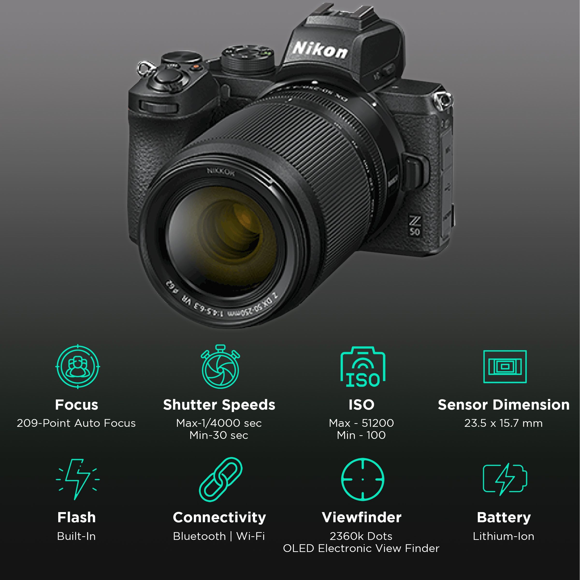 Nikon Z 50 20.9MP Mirrorless Camera (16-50 mm Lens, 23.5 x 15.7 mm Sensor, Tilting TFT Touch-Sensitive LCD)_3