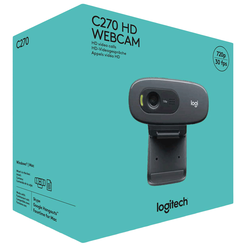 logitech HD Webcam (Plug and Play Video Calling, C270, Black)_7
