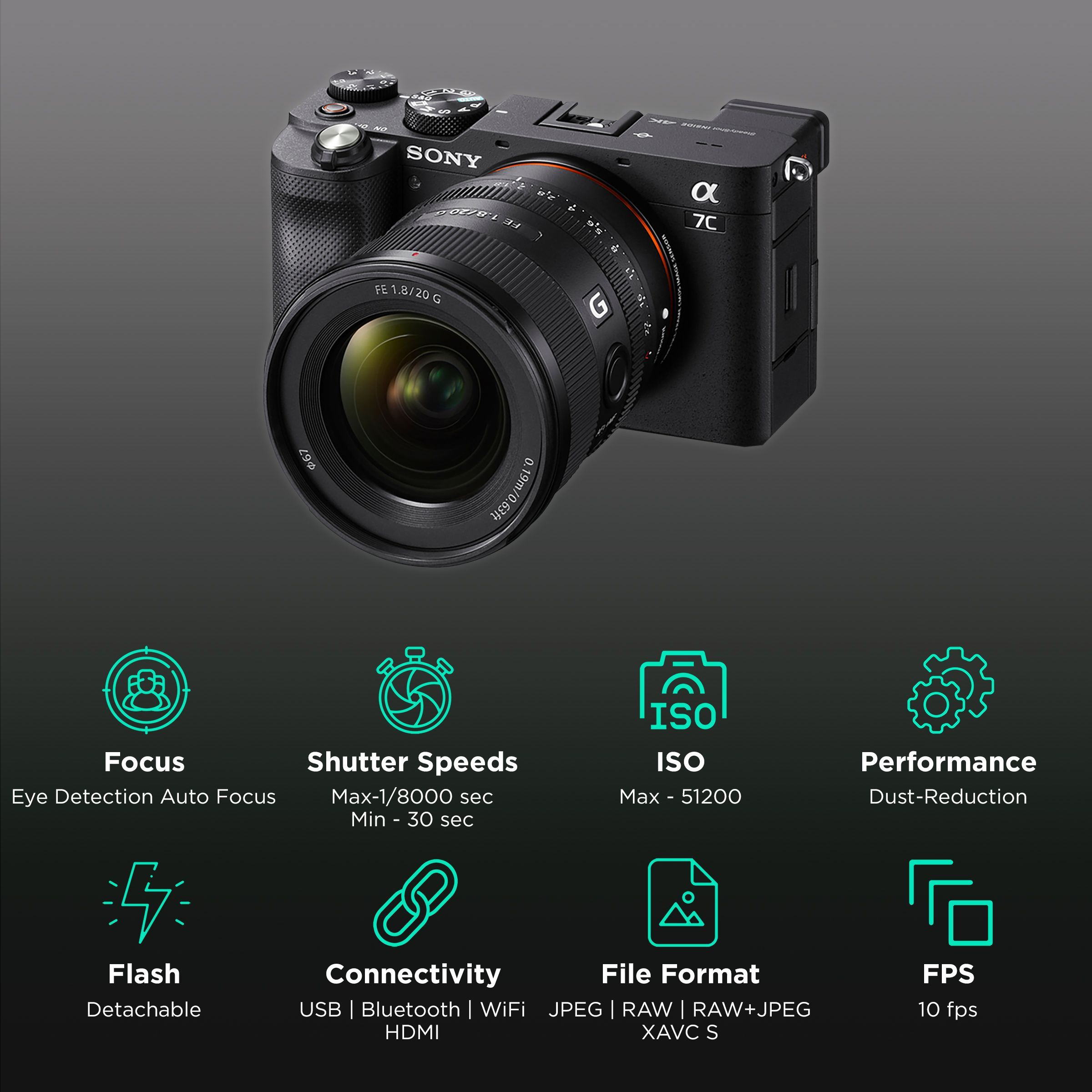 SONY Alpha 7C 24.2MP Mirrorless Camera (Body Only, 35.6 x 23.8 mm Sensor, Real Time Eye Auto Focus) SONY Alpha 7C 24.2MP Mirrorless Camera (Body Only, 35.6 x 23.8 mm Sensor, Real Time Eye Auto Focus)_3
