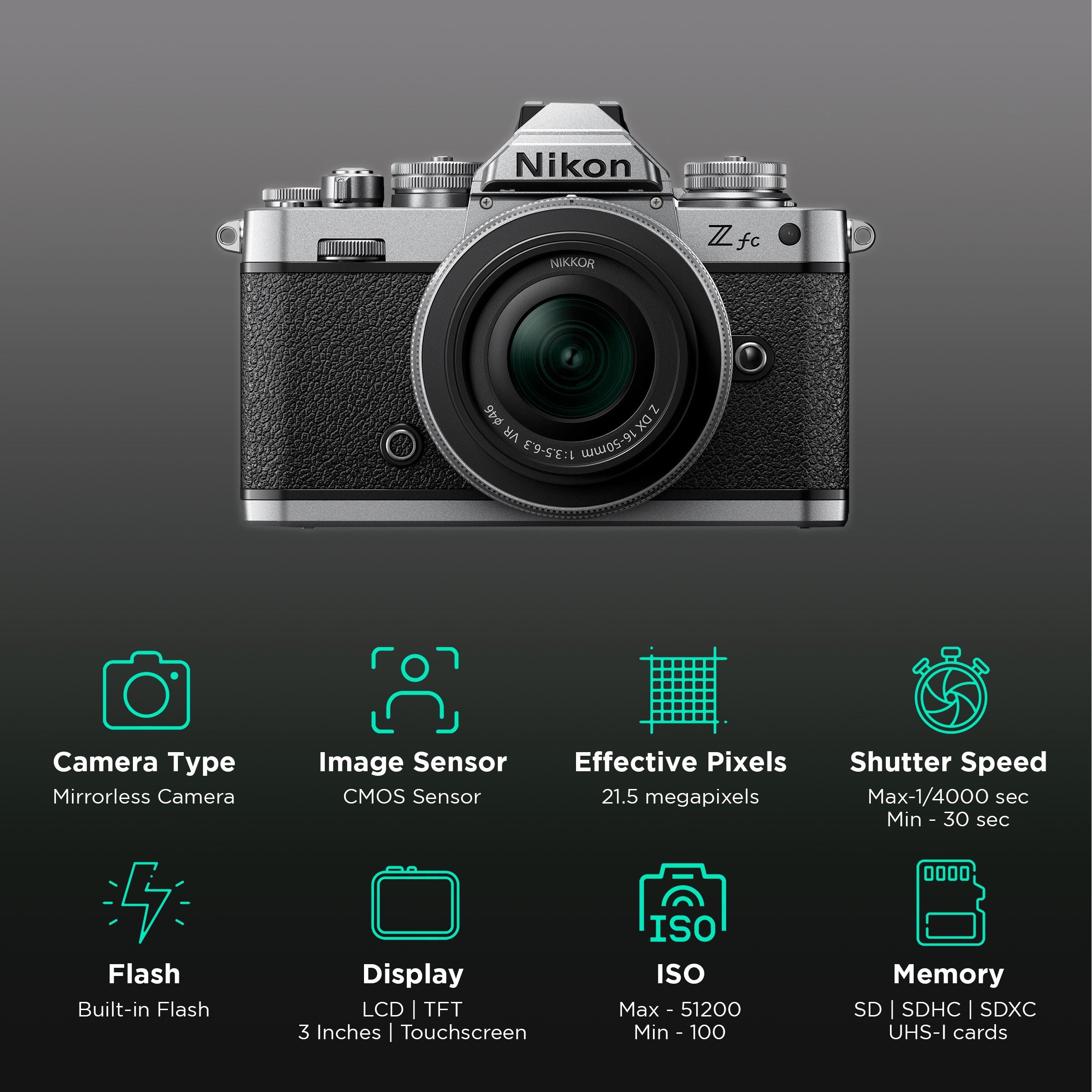 Nikon Z FC 20.9MP Mirrorless Camera (16-50 mm Lens, 15.7 x 23.5 mm Sensor, Full-Time Eye-Detection Auto Focus)_2