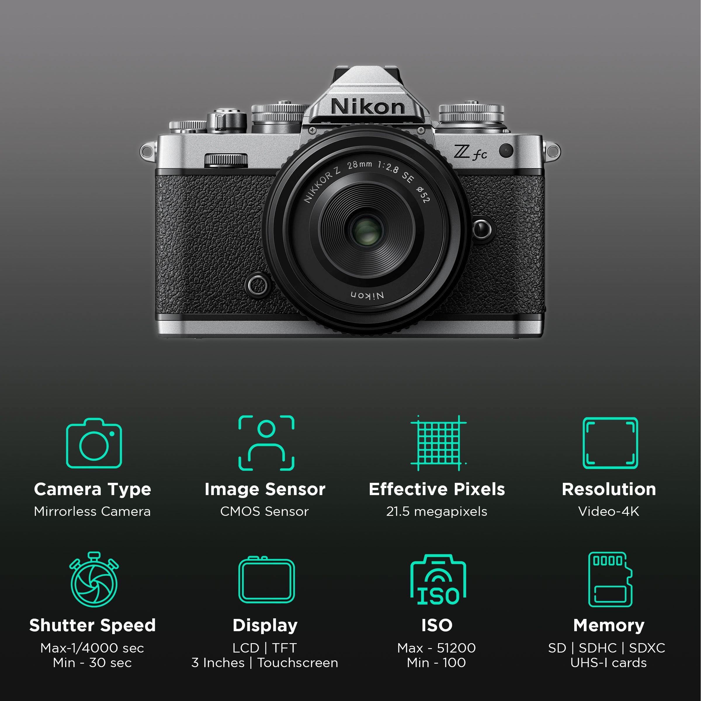 Nikon Z FC 20.9MP Mirrorless Camera (28 mm Lens, 15.7 x 23.5 mm Sensor, Full-Time Eye-Detection Auto Focus)_2