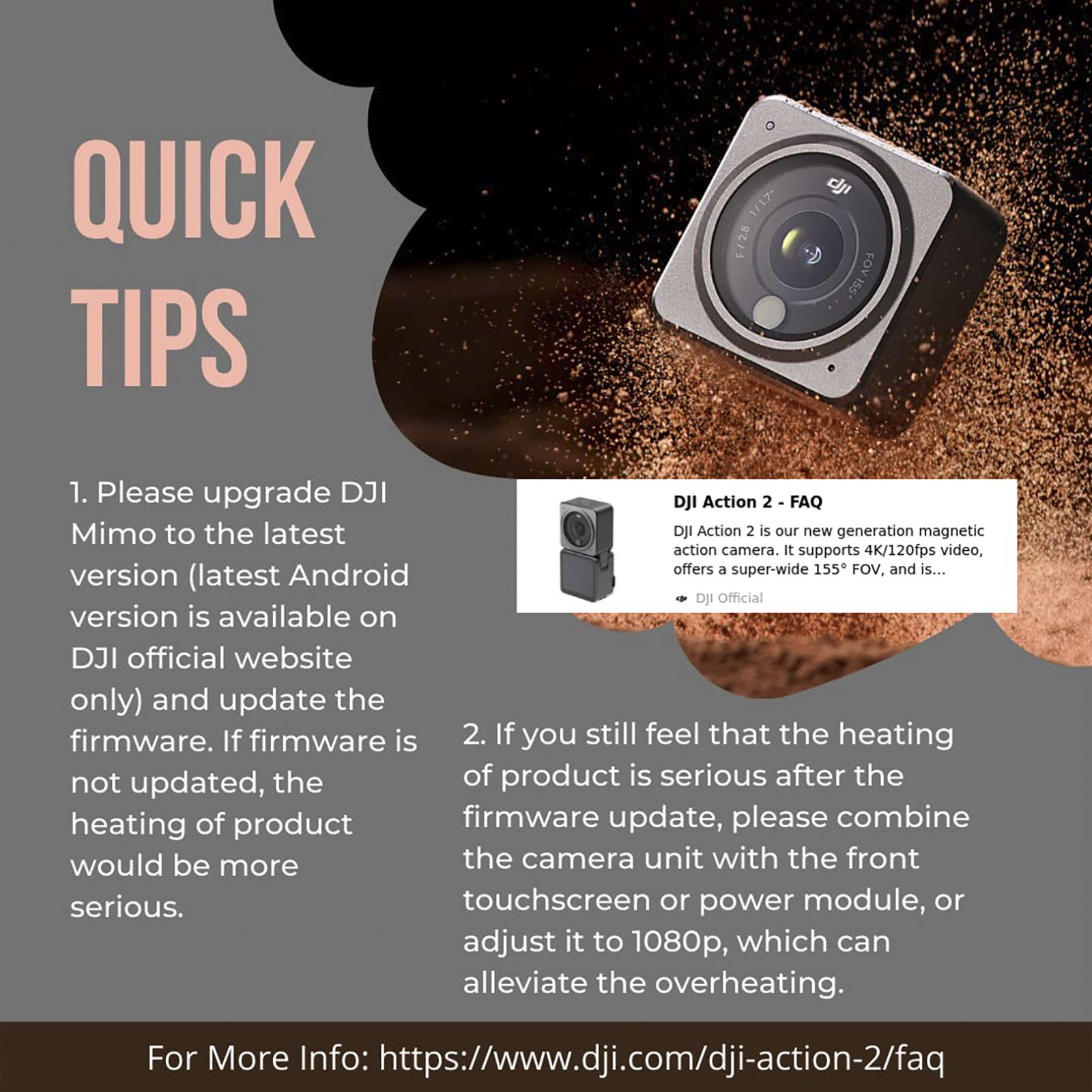 DJI Action 2 Dual Screen Combo 4K and 12MP 120 FPS Waterproof Action Camera with 4-mic Matrix Stereo (Black)_4