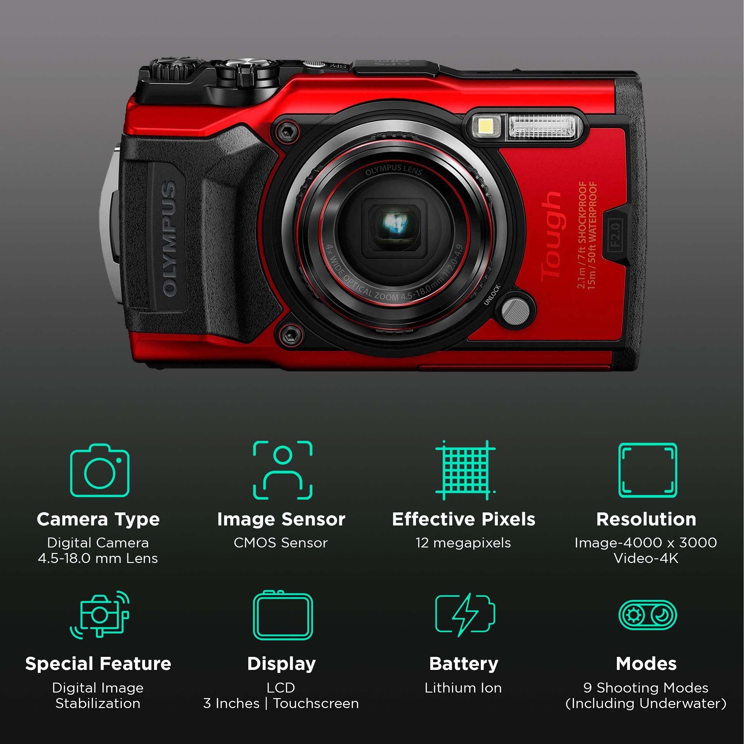 OLYMPUS Tough 12MP Digital Camera (4.5-18.0 mm Lens, 4x Optical Zoom)_2