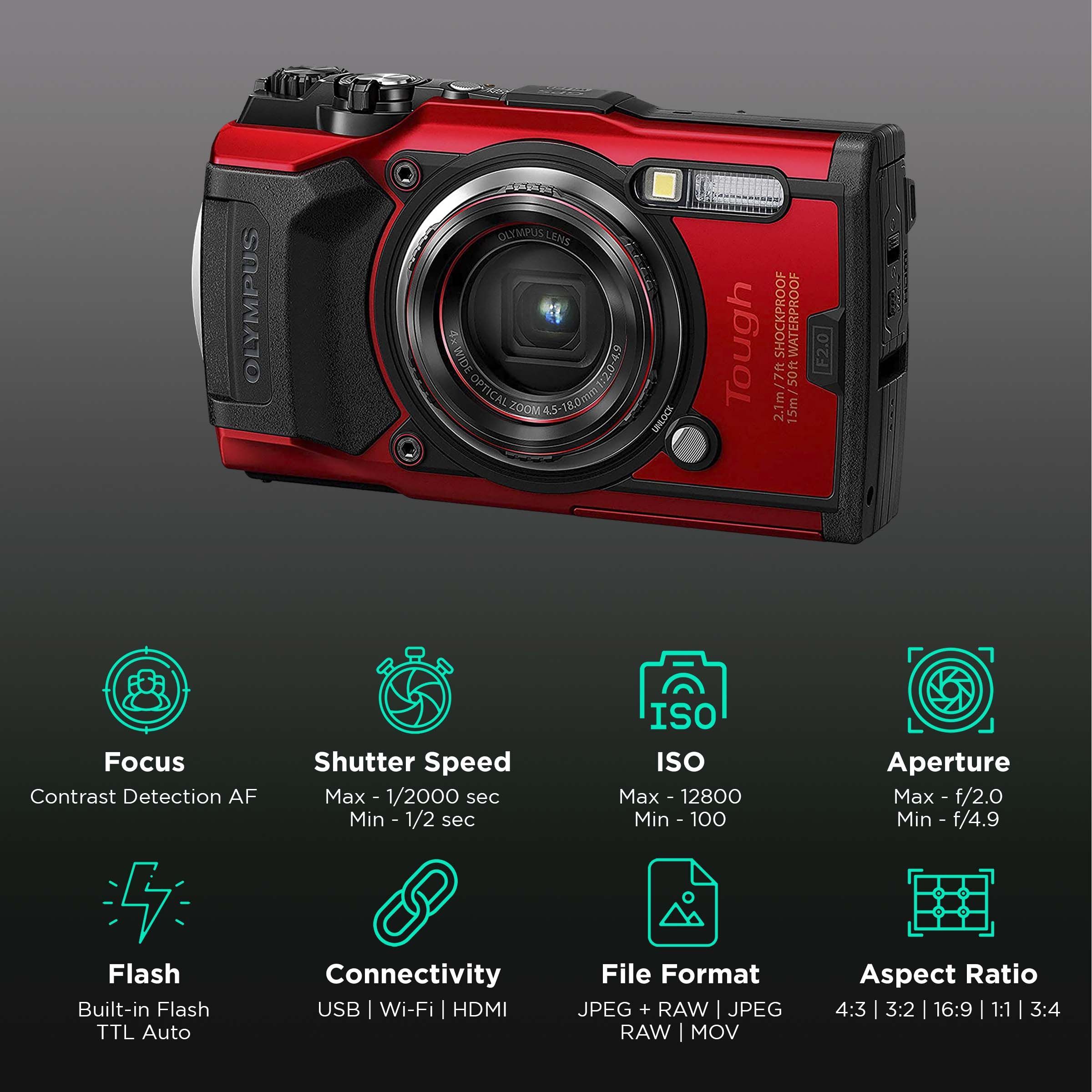 OLYMPUS Tough 12MP Digital Camera (4.5-18.0 mm Lens, 4x Optical Zoom)_3