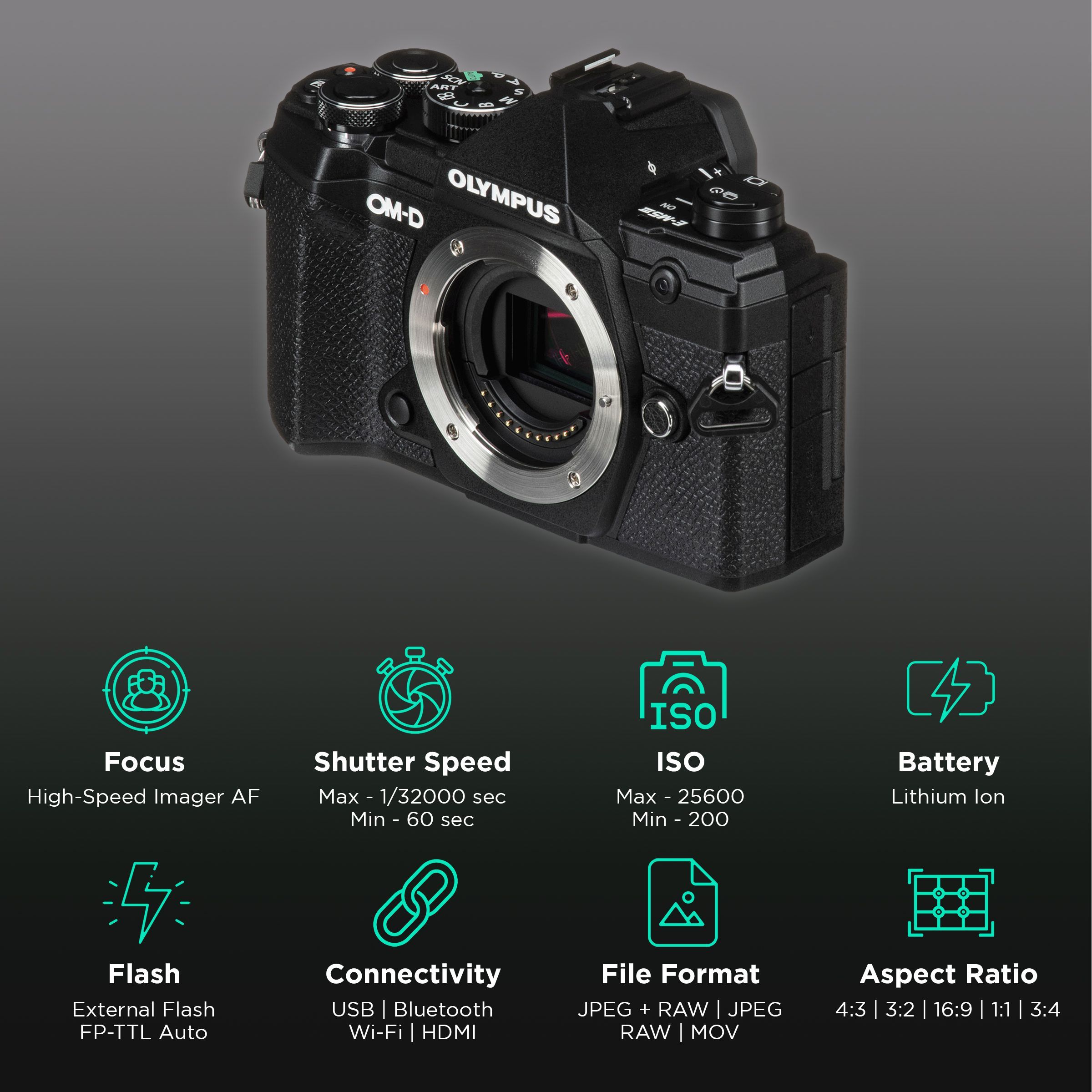 OLYMPUS OM-D E-M5 Mark III 20.4MP Mirrorless Camera (Body Only, 17.4 x 13.0 mm Sensor, Built-in 5-Axis Sensor)_3
