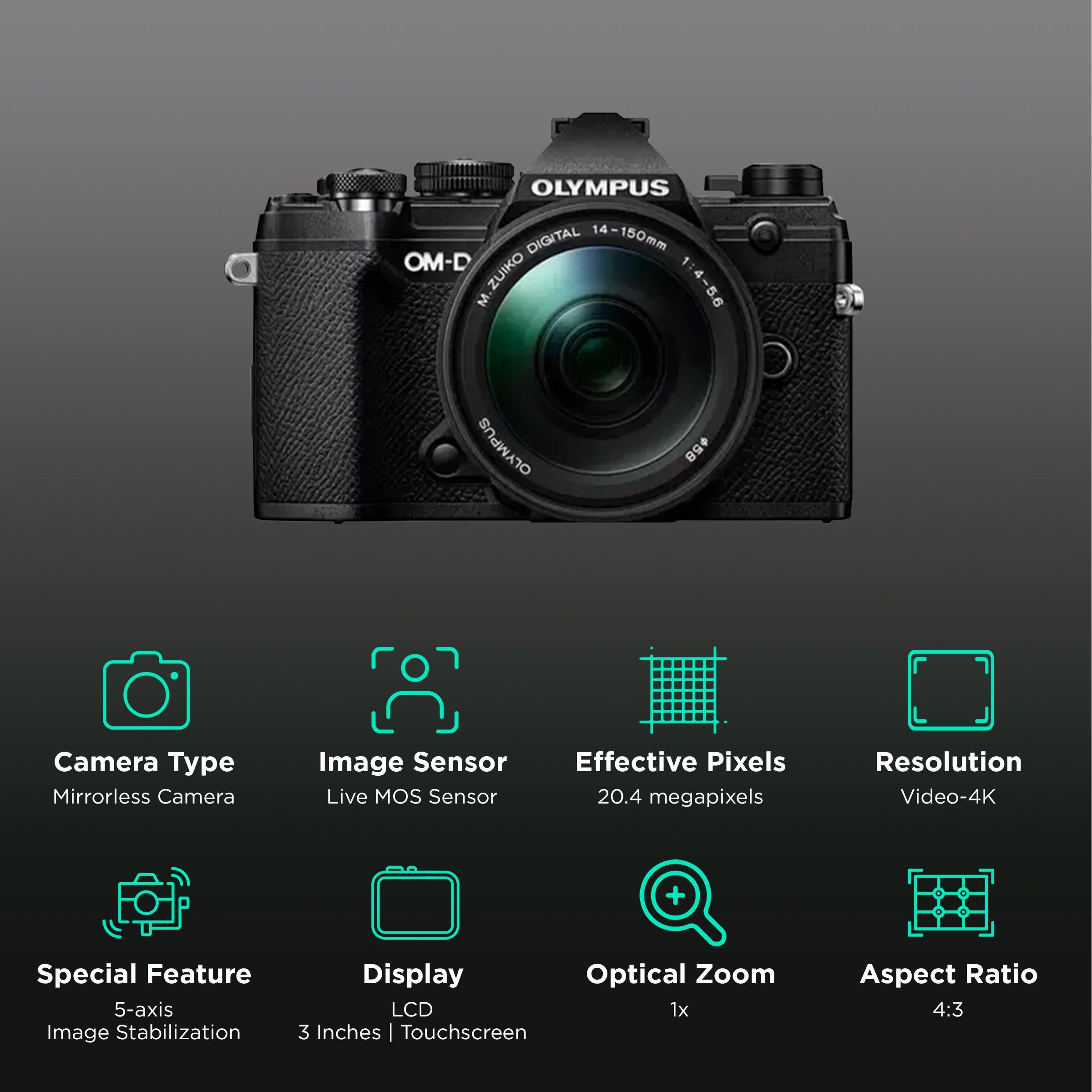 OLYMPUS OM-D E-M5 Mark III 20.4MP Mirrorless Camera (12-45 mm Lens, 17.3 x 13 mm Sensor, Vari-Angle Touch Screen LCD)_2