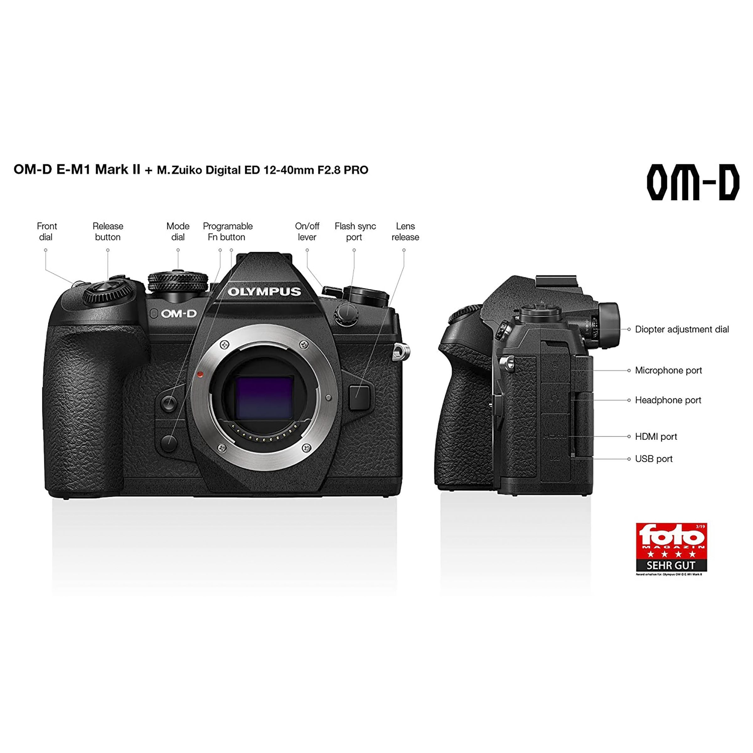 OLYMPUS OM-D E-M1 Mark II 20.4MP Mirrorless Camera (12-40 mm Lens, 17.4 x 13.0 mm Sensor, View Finder Magnification) OLYMPUS OM-D E-M1 Mark II 20.4MP Mirrorless Camera (12-40 mm Lens, 17.4 x 13.0 mm Sensor, View Finder Magnification)_14